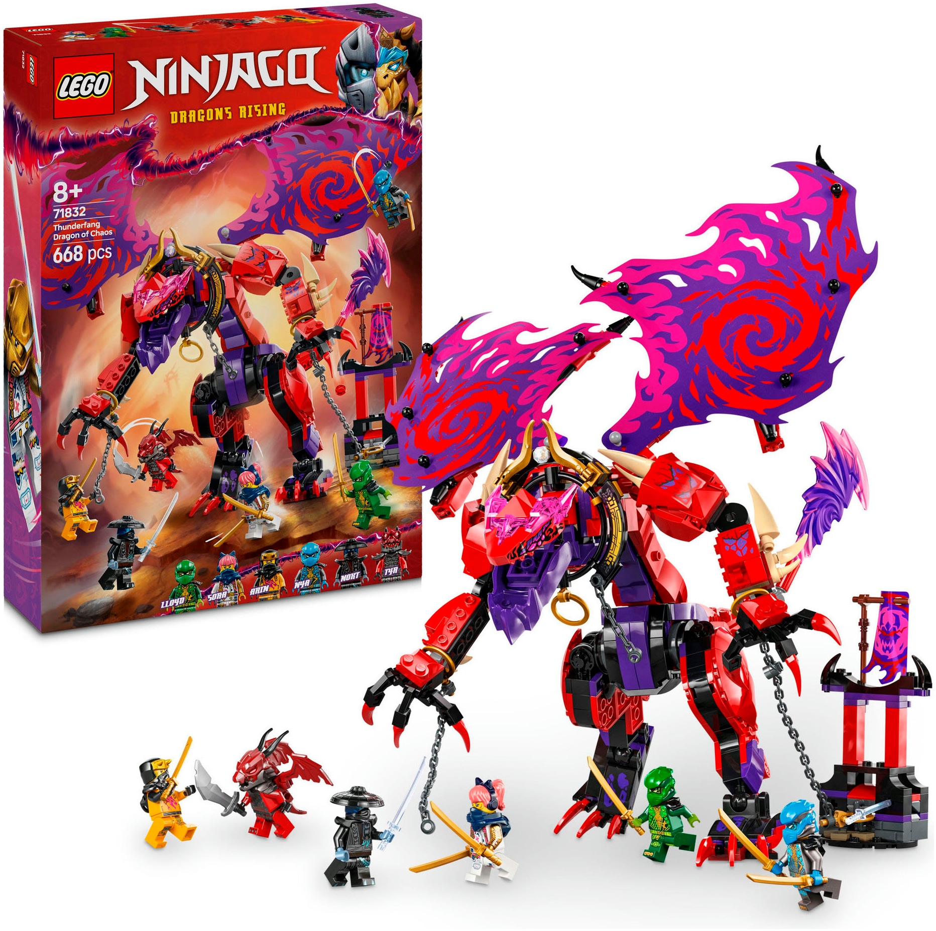 LEGO® Konstruktionsspielsteine »Chaosdrache Donnerzahn (71832), LEGO® Ninjago«, (668 St.),...