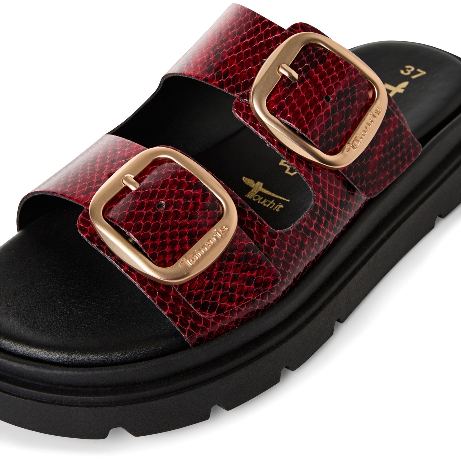 Tamaris Pantolette  , Keilabsatz, Sommerschuh, Schlupfschuh, verstellbare Schnallen