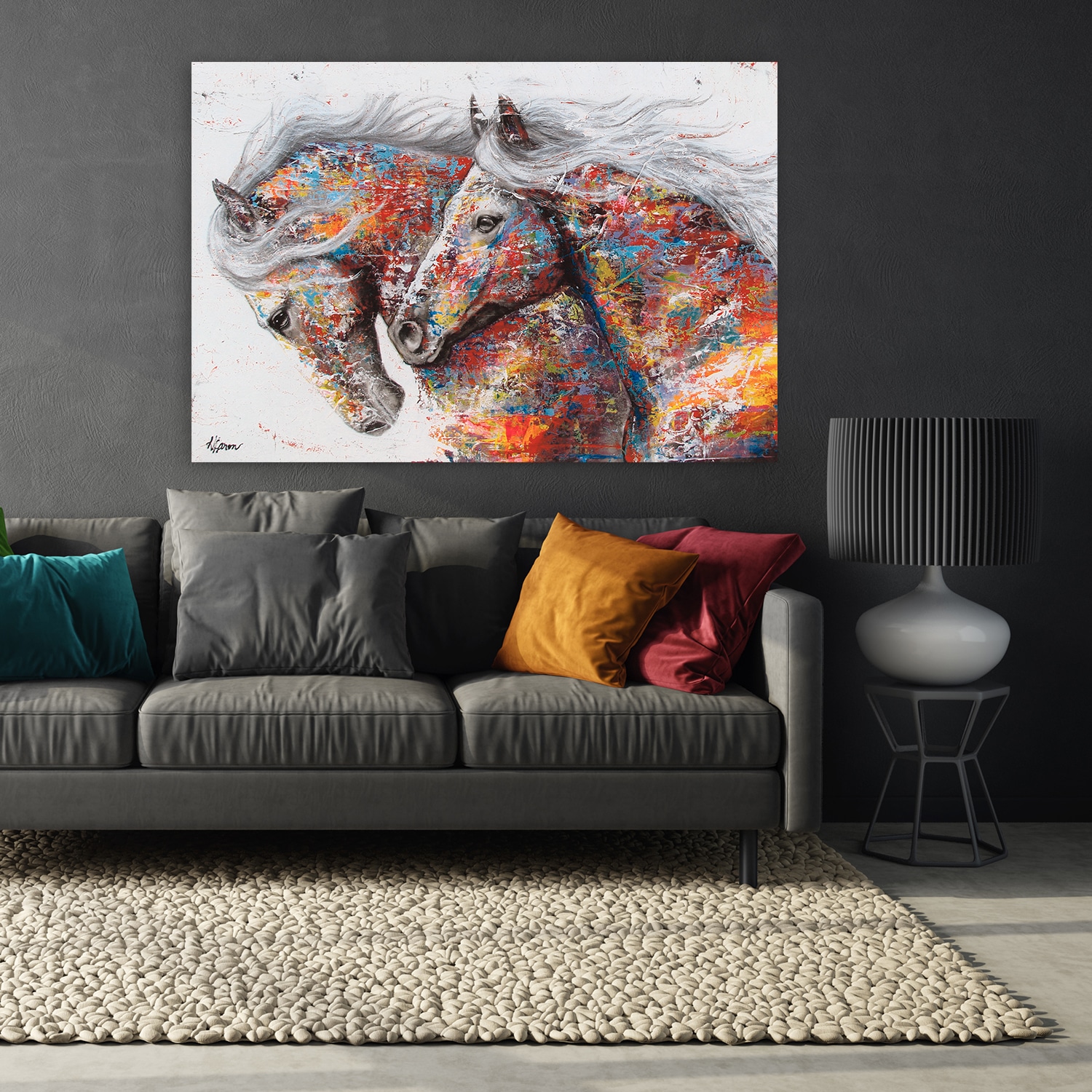 Affengeilebilder Leinwandbild »Color Horses auf Keilrahmen gespannt« 1 Stk. tlg. Kunstdruck Wandbild Bild in verschiedenen Formaten