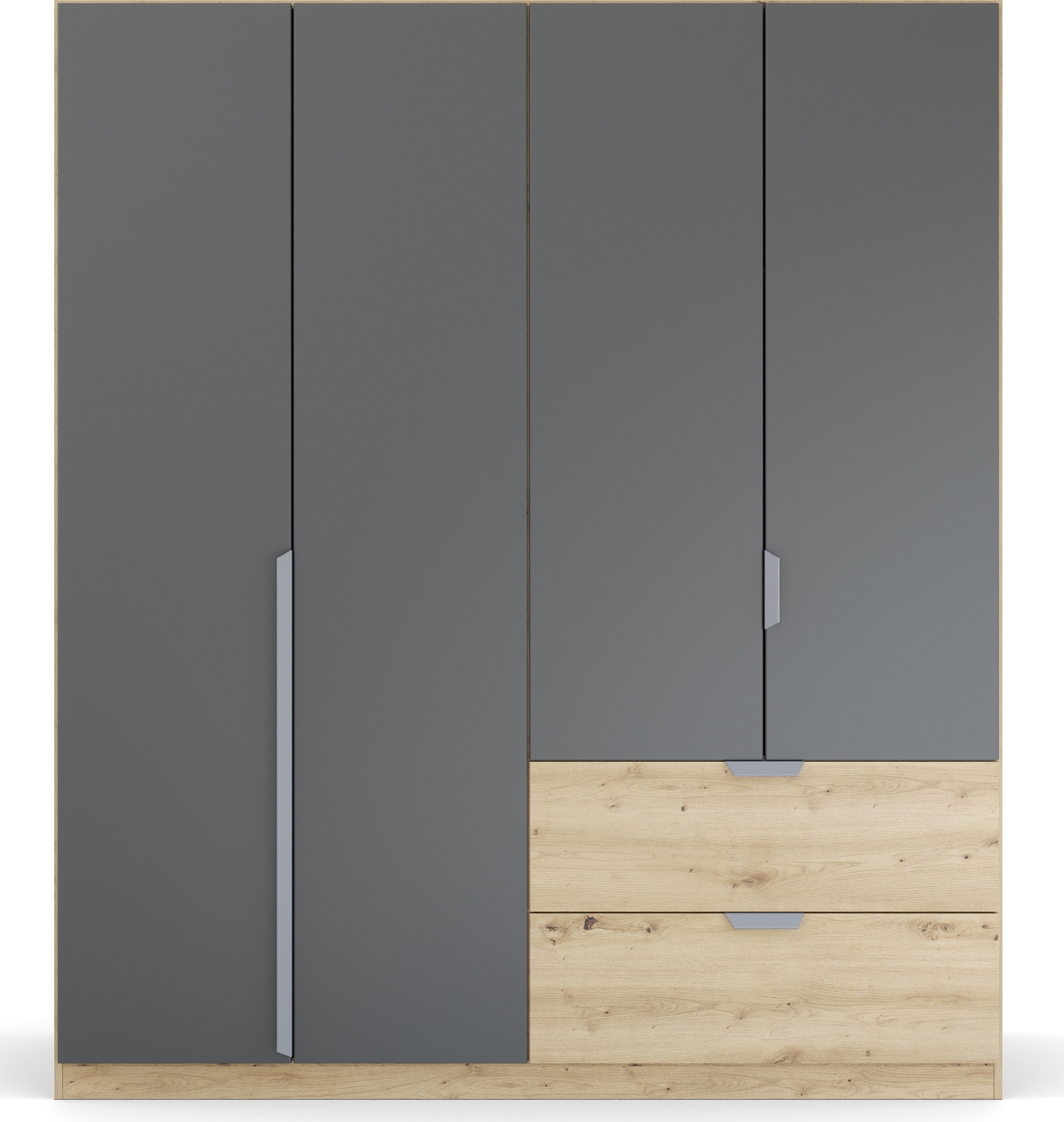 rauch Drehtürenschrank »Kleiderschrank Schrank Garderobe Ankleide DARK&WOOD BY QUADRA SPIN« Breiten: 181/226/271 cm, Höhe 210 cm,  im Industrial Style mit Metallgriffstangen