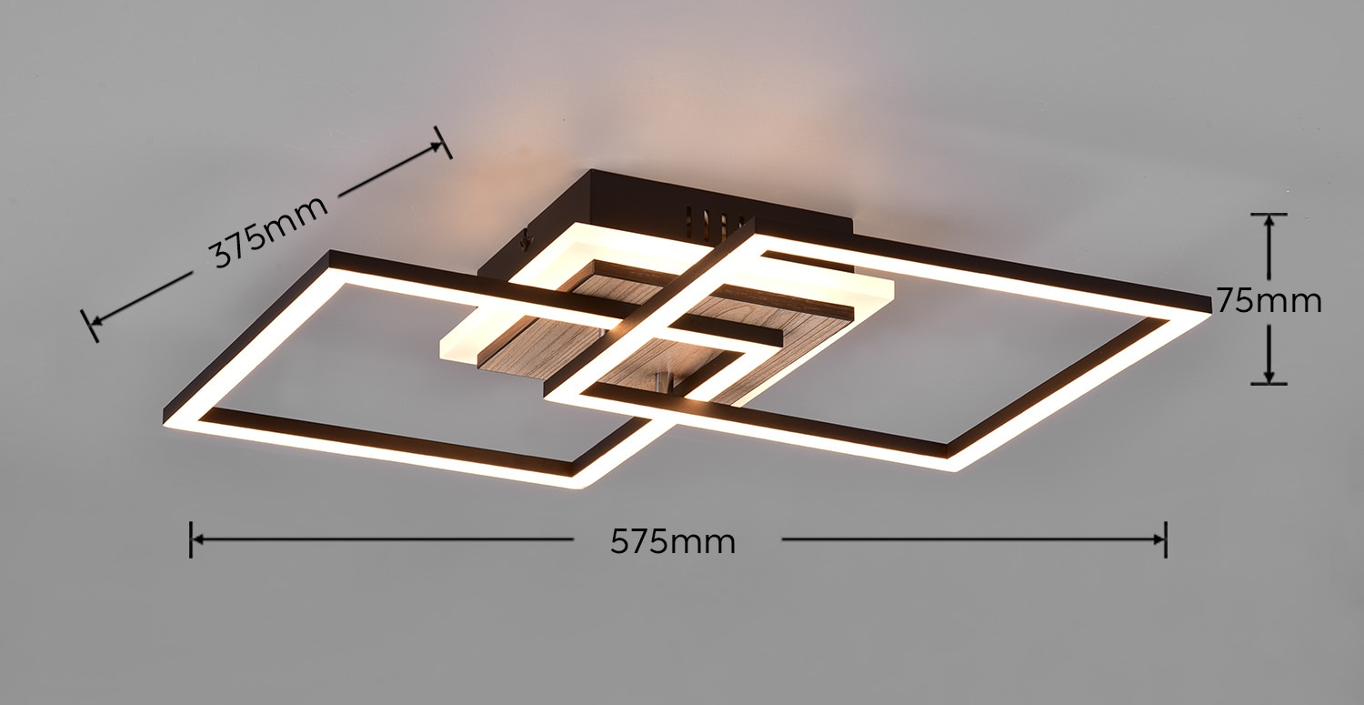 REALITY Leuchten LED Deckenleuchte »GIRO, LED Deckenlampe 25W CCT 2700-6500K dimmbar Fernbedienung Memory«, 1 flammig, Leuchtmittel LED-Board | LED fest integriert, Nachtlicht, dimmen: Wandschalter + Fernbedienung, auch als Wandleuchte