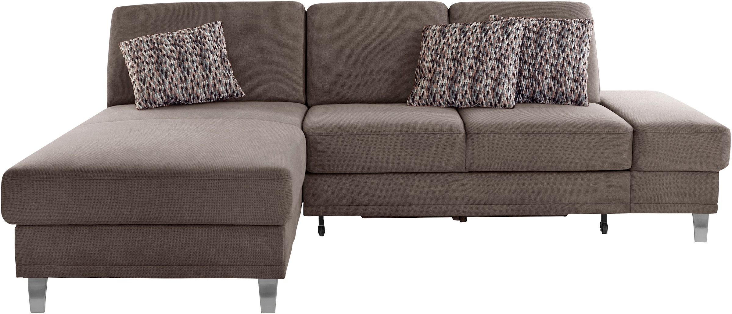 sit&more Ecksofa »Clio L-Form«, wahlweise mit Bettfunktion oder Vorziehsitz und Bettkasten, Federkern