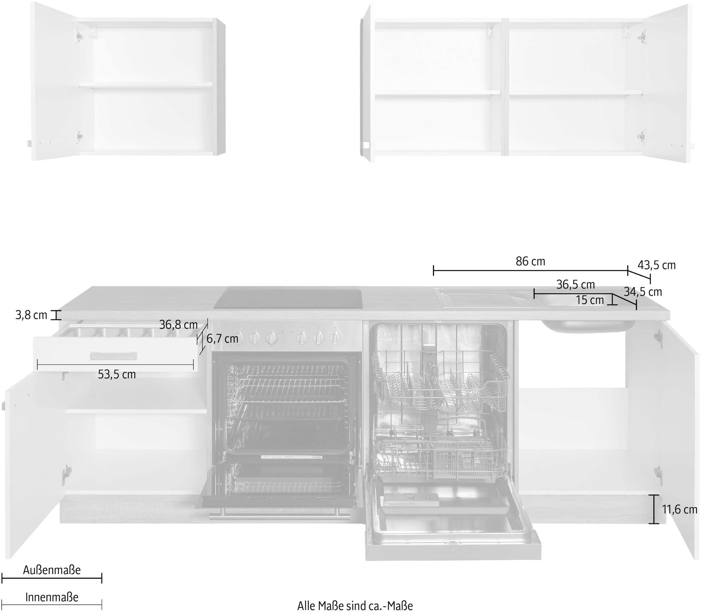 OPTIFIT Küchenzeile HANSEATIC der 240 »Leer«, breit, kaufen cm auf inkl. Marke Elektrogeräte Rechnung