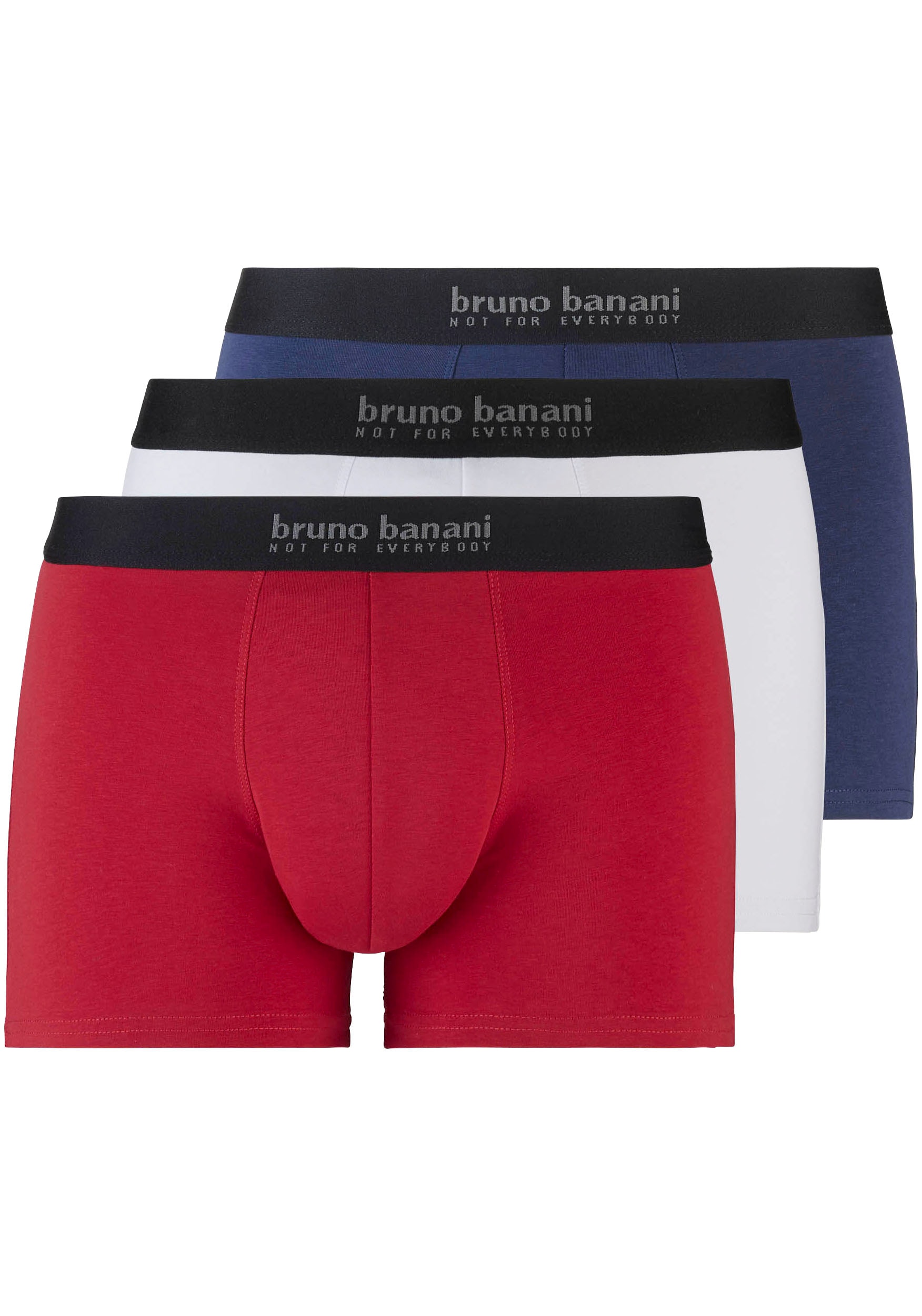 Bruno Banani Boxershorts »Short Cotton«, Schriftzug Energy am ♕ St.), 3 3Pack bei (Packung, Bund