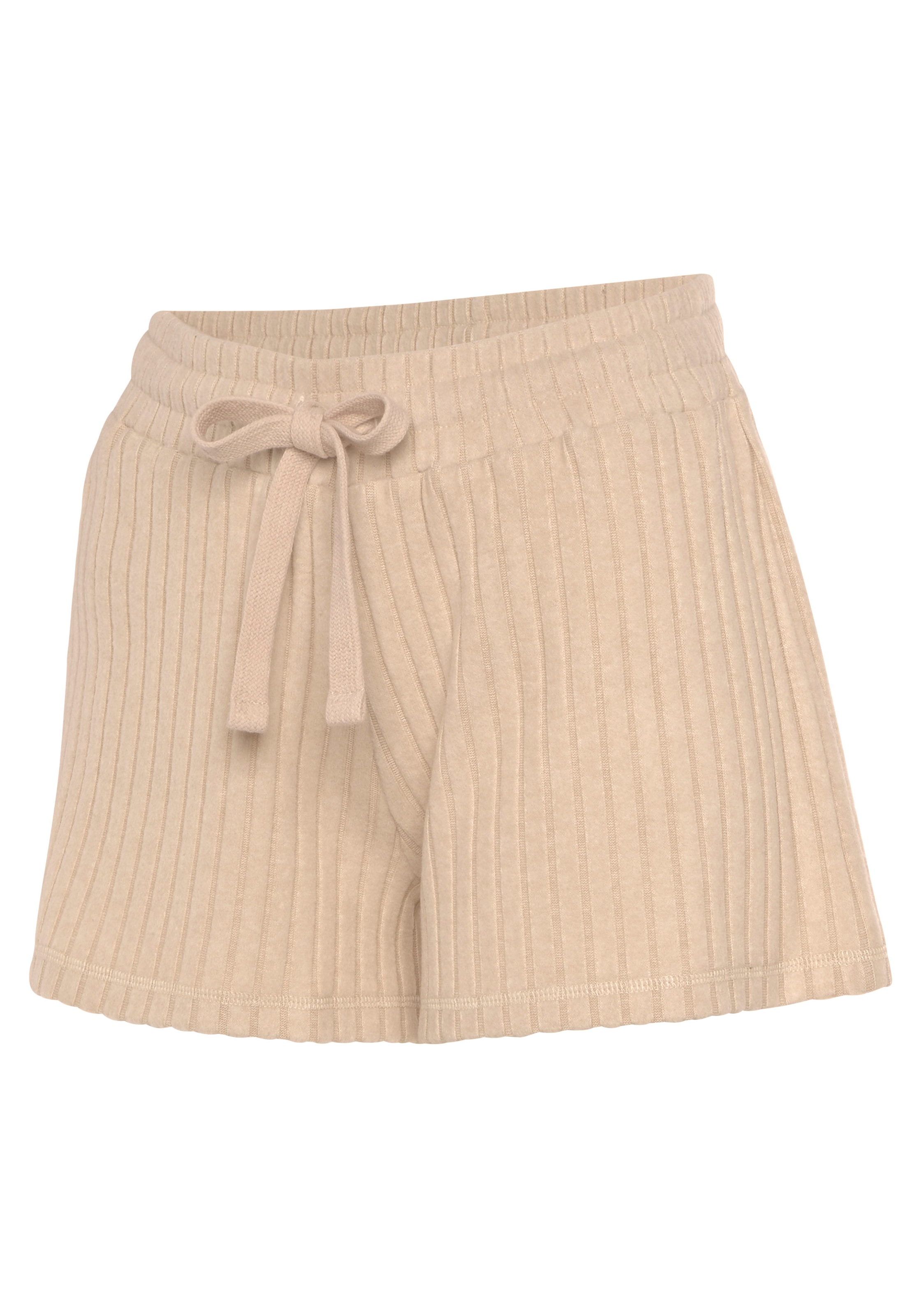 LASCANA Shorts »/ Loungeshorts/ Strickshorts«, meliert mit Bindeband, Loungewear