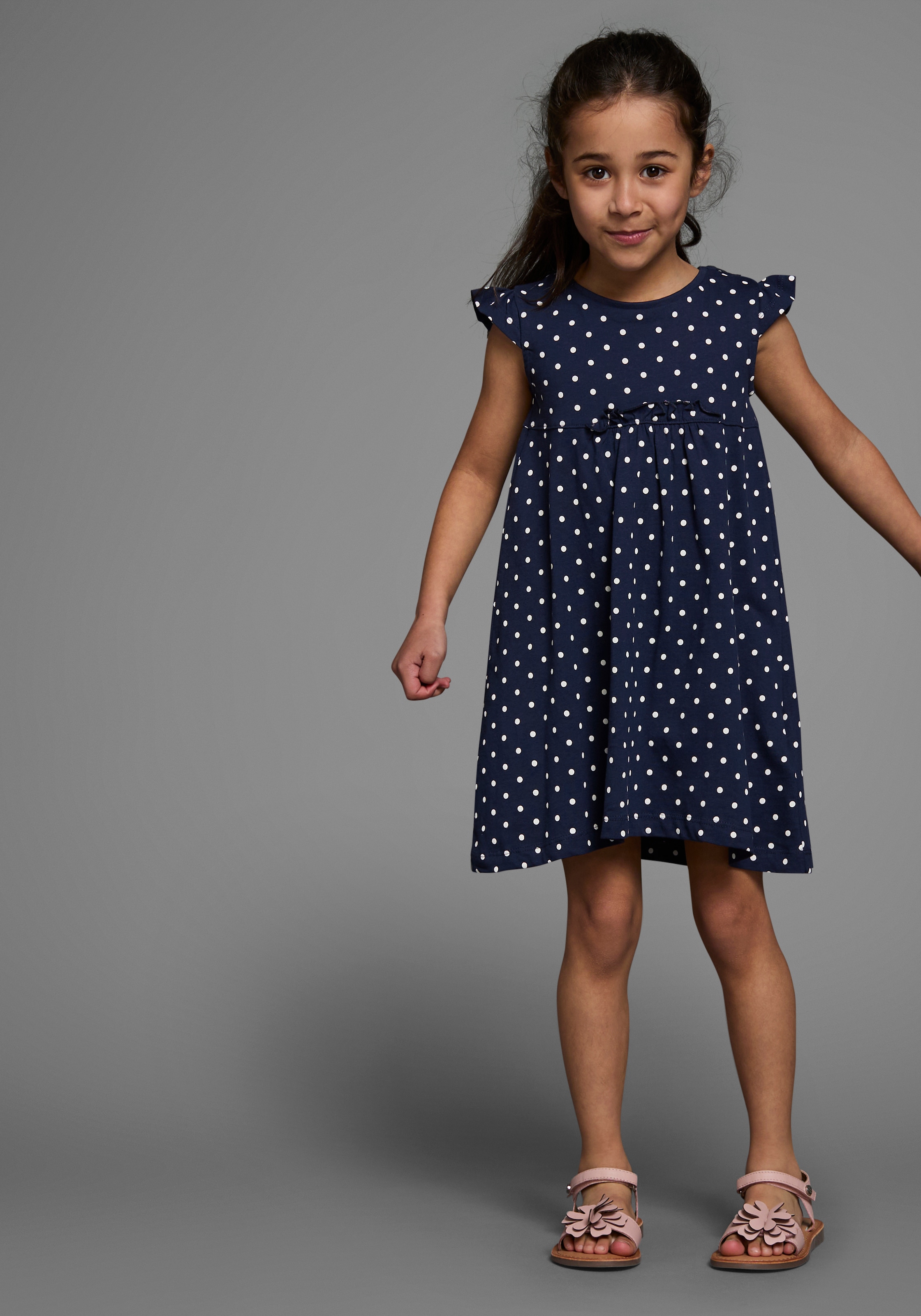 KIDSWORLD Jerseykleid »für kleine Mädchen« Packung, 2, 2 Stk. tlg. kniefrei,  modischer Stil,  aus reiner Baumwolle,  breite Träger