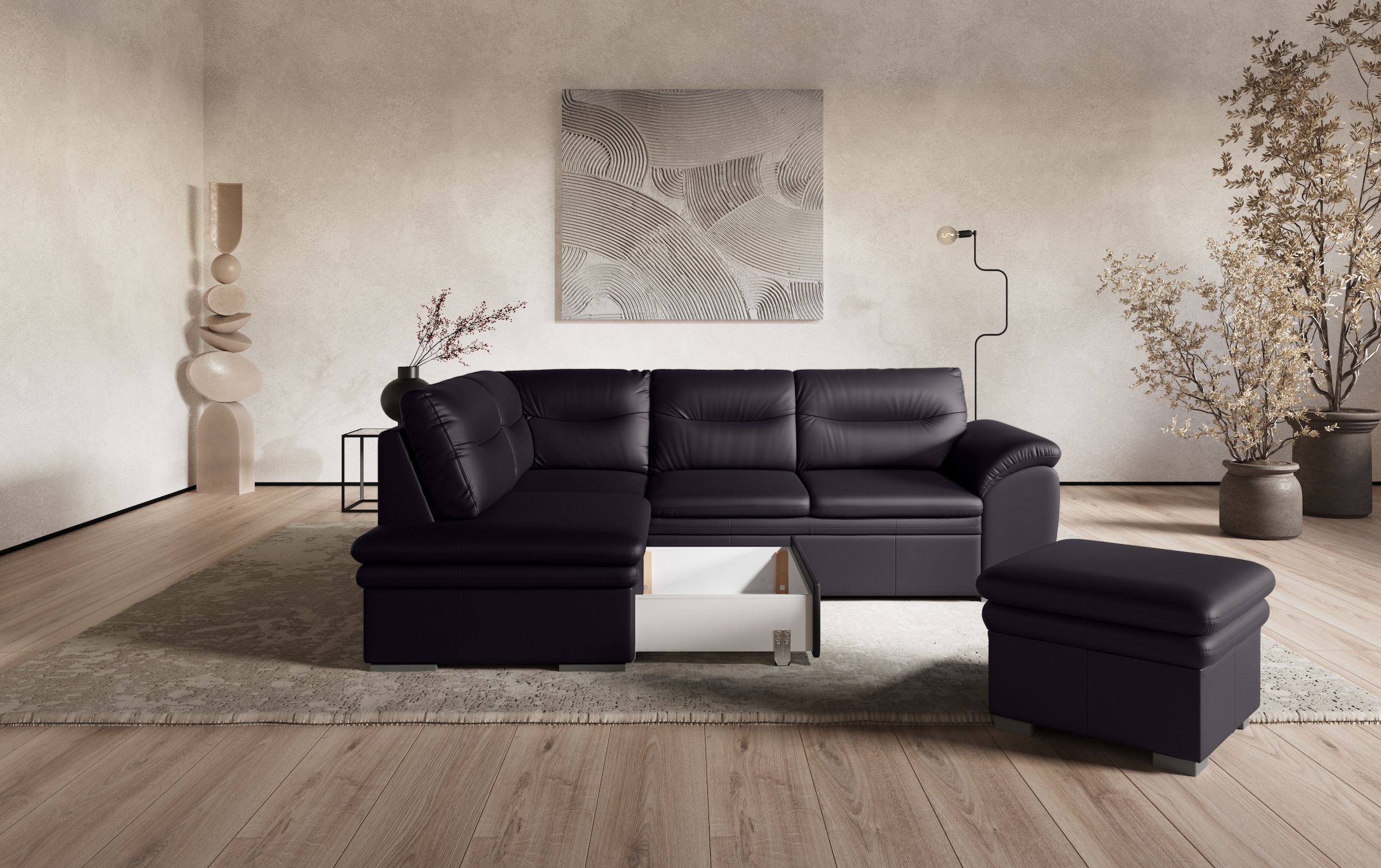 COTTA Ecksofa wahlweise mit Schlaffunktion & Bettkasten