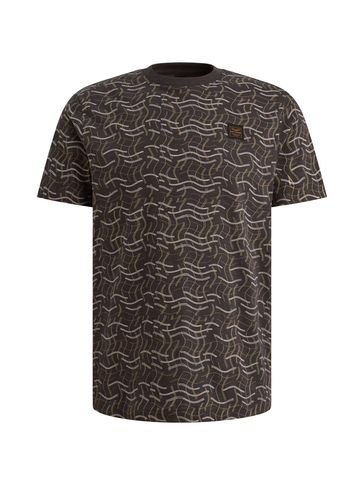 PME LEGEND Kurzarmshirt »T-shirt RH slub jersey alloverprint« gemustert, mit Logo-Badge