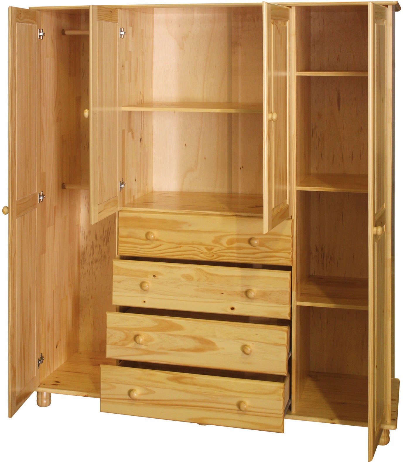 Home affaire Kleiderschrank, (1 St.), gefertigt aus massivem Kiefernholz