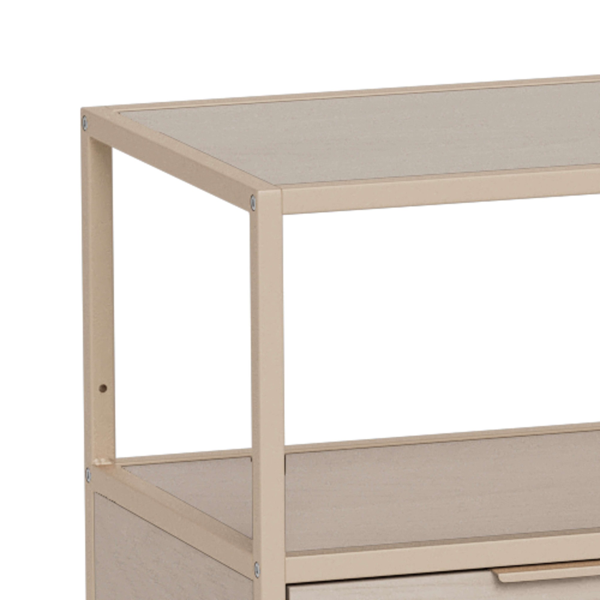ACTONA GROUP Regal »Seaford, Standregal, Regal, Raumteiler« 114x35x78 cm,  schwarzer Stahlrahmen, 2 Schubladen, Wendemodul, Breite 114 cm
