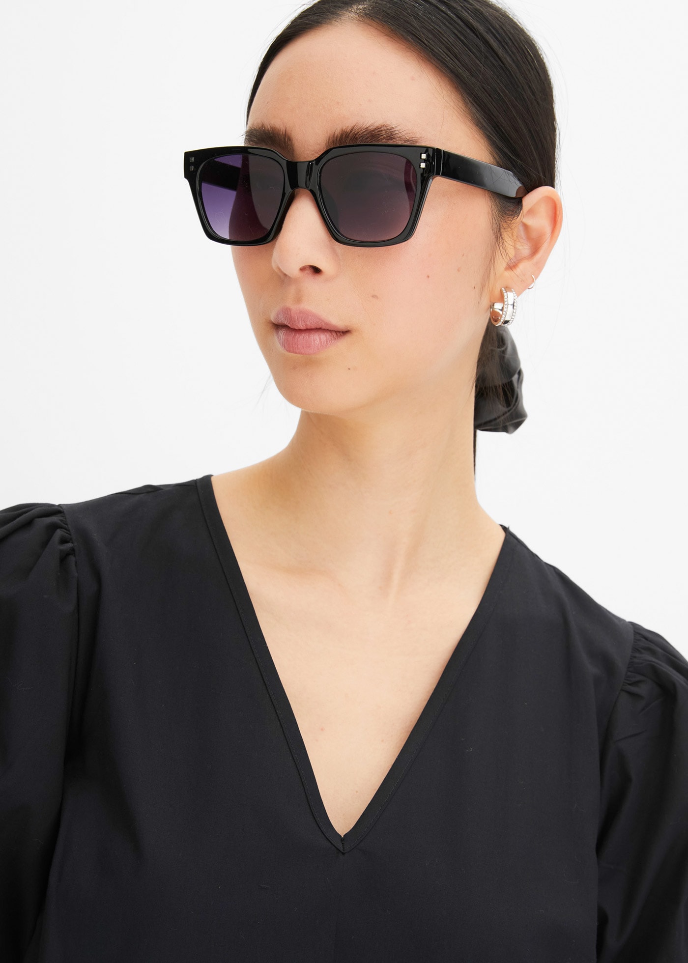 bonprix Midikleid aus reiner Baumwolle, A-Linie Passform, halbarm, eleganter Stil