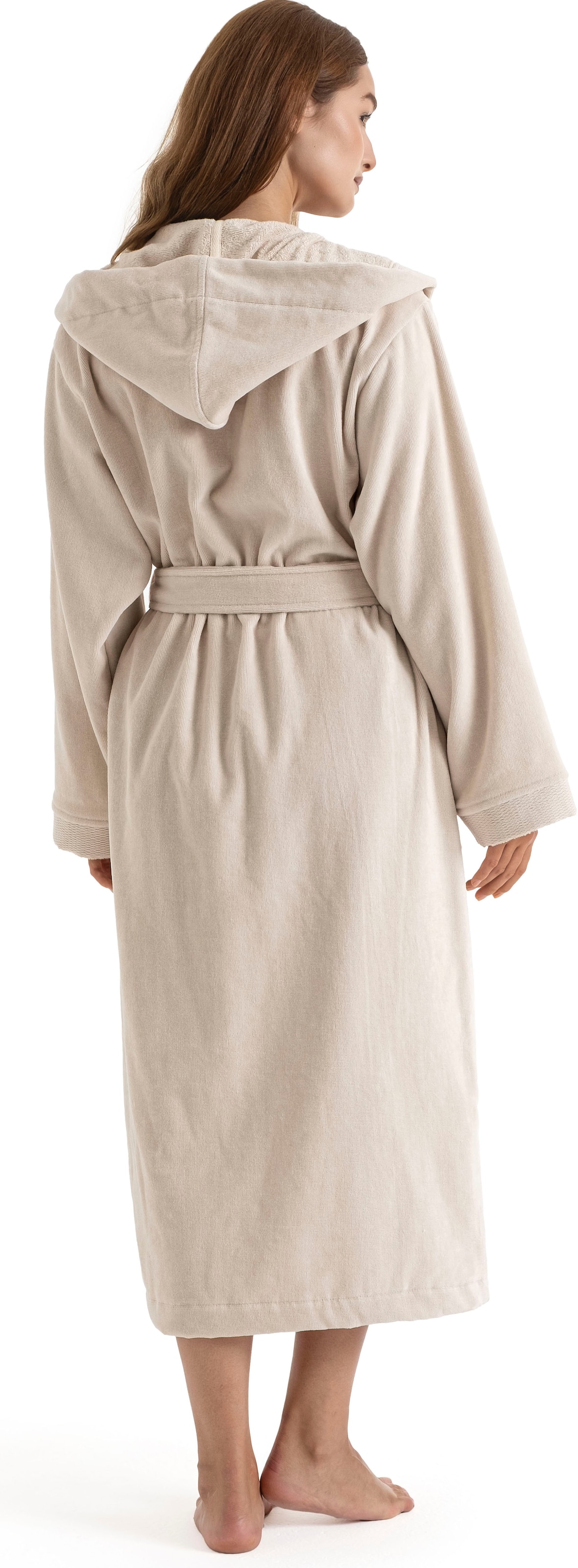 OTTO home Unisex-Bademantel »Fenya, 330 g/m², ideal für Sauna & Spa, Hotelbademantel, Morgenmantel«, (1 St.), Reißverschlusstaschen, weich mit GRATIS-Zugabe: 1x Duschtuch 70x140 cm