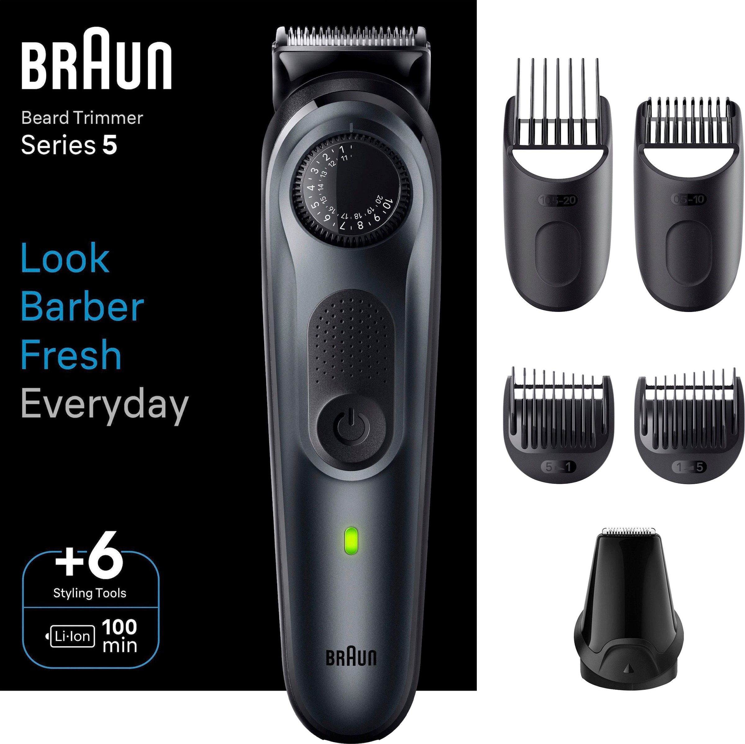 Braun Haarschneider »Barttrimmer BT5450«, mit 40 Einstellungen, 3 Jahren Garantie Wasserdicht XXL