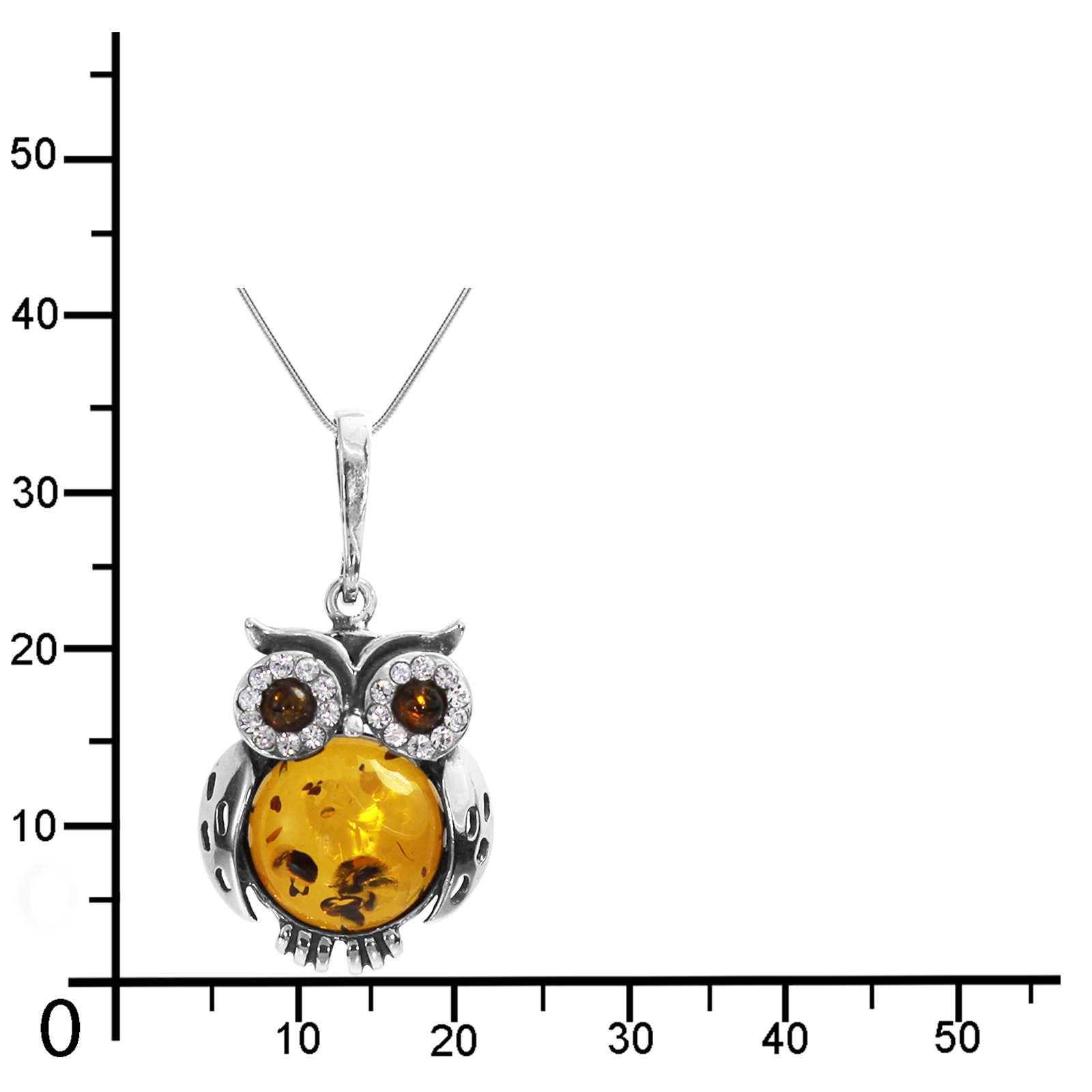 OSTSEE-SCHMUCK Kette mit Anhänger »- Eule - Silber 925/000 - Bernstein&Schmuckstein«