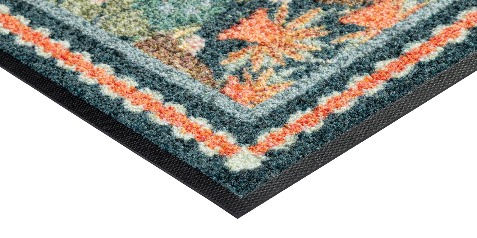 wash+dry by Kleen-Tex Fußmatte »Garden Luxe Blue« rechteckig 7 mm Höhe auch als Läufer erhätlich, waschbar und trocknergeeignet