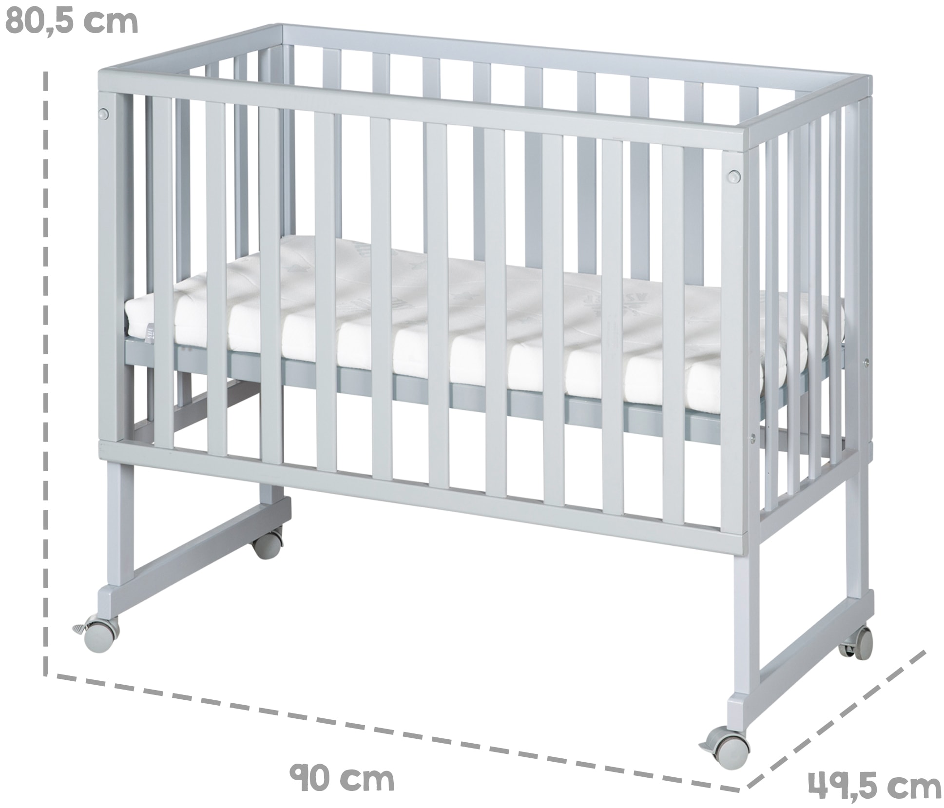 roba® Stubenbett »3in1 roba Style, taupe/silbergrau«, mit 4 Rollen, Matratze, Nestchen und Sicherheitsbarriere