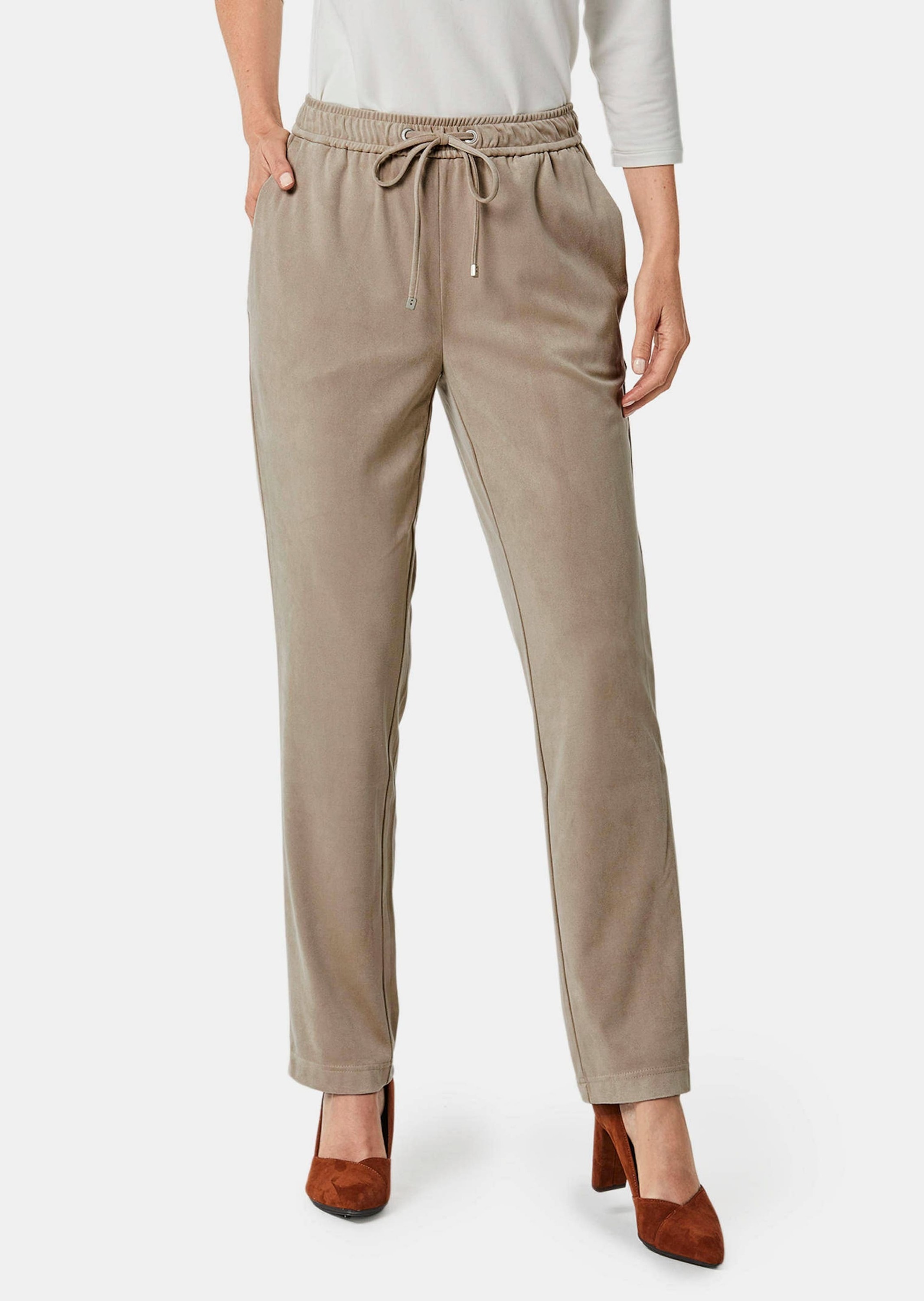 GOLDNER 2-in-1-Hose »Stretch Hose SARA in Veloursleder-Optik«
