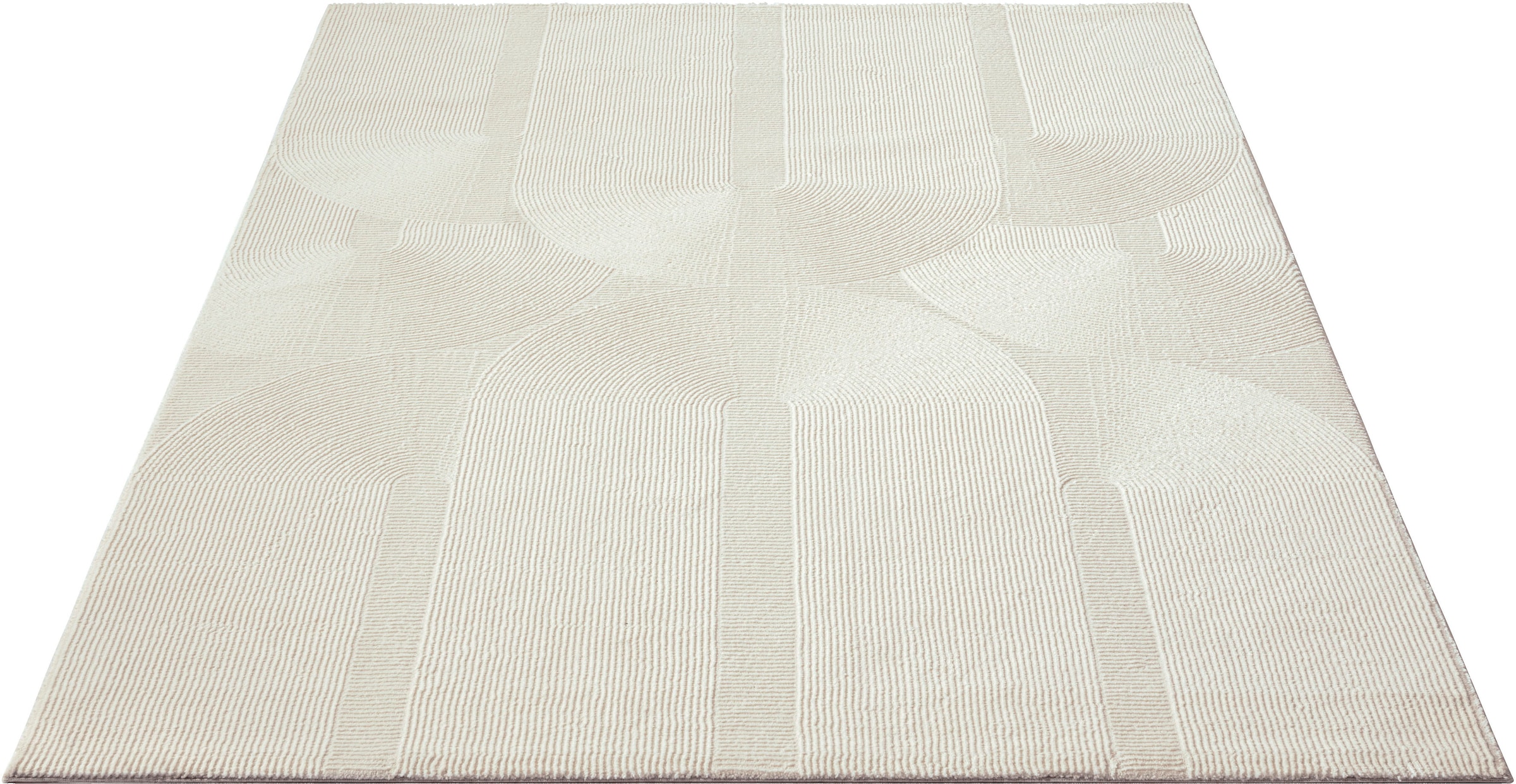 merinos Teppich »Sign rechteckig, 1904«, Struktur, Wohnzimmer Geometrisch, Tief Hoch 100% Polyester, recyceltem