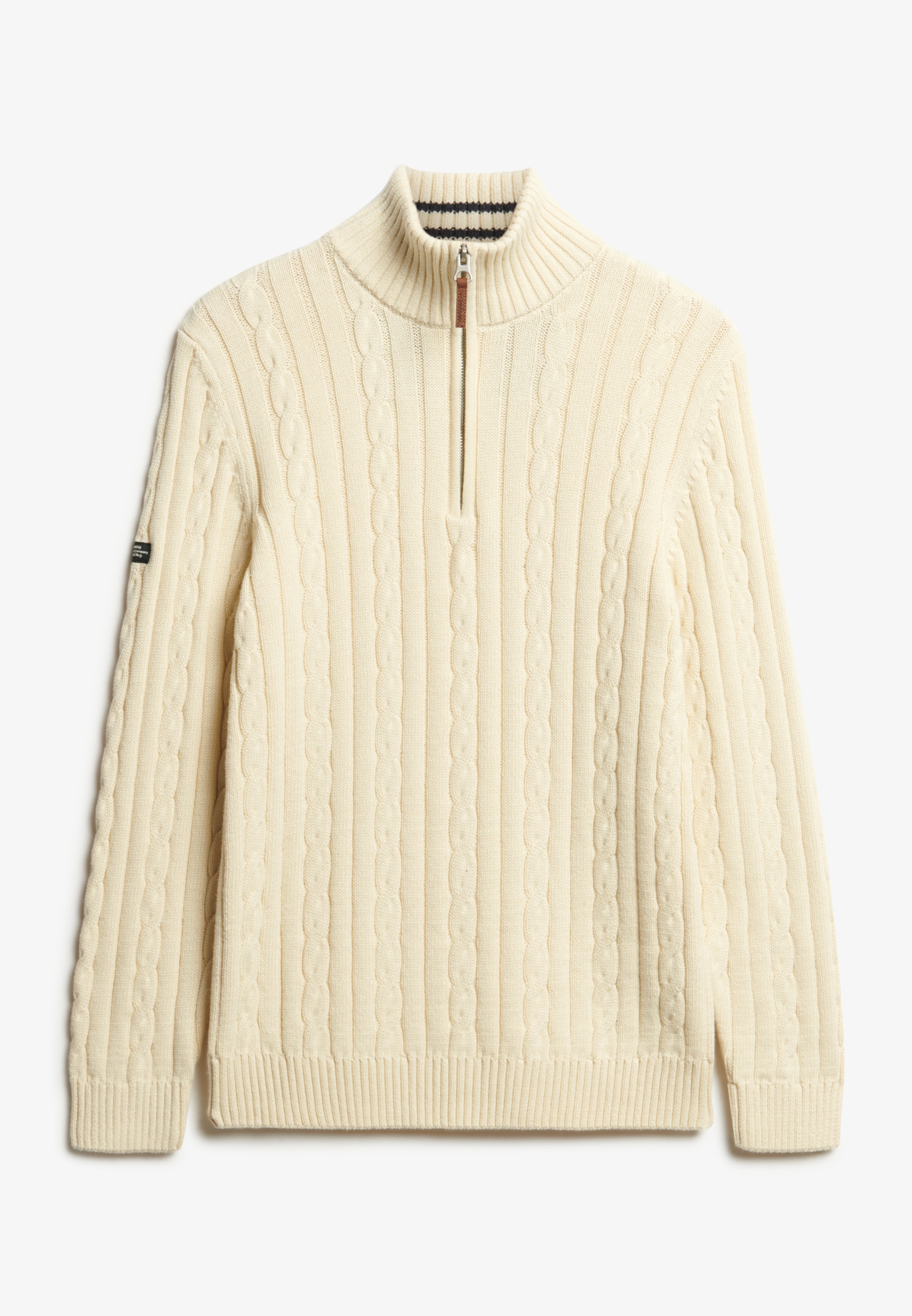 Superdry Troyer »PREPPY COTTON CABLE HALF ZIP« Baumwolle, slim fit