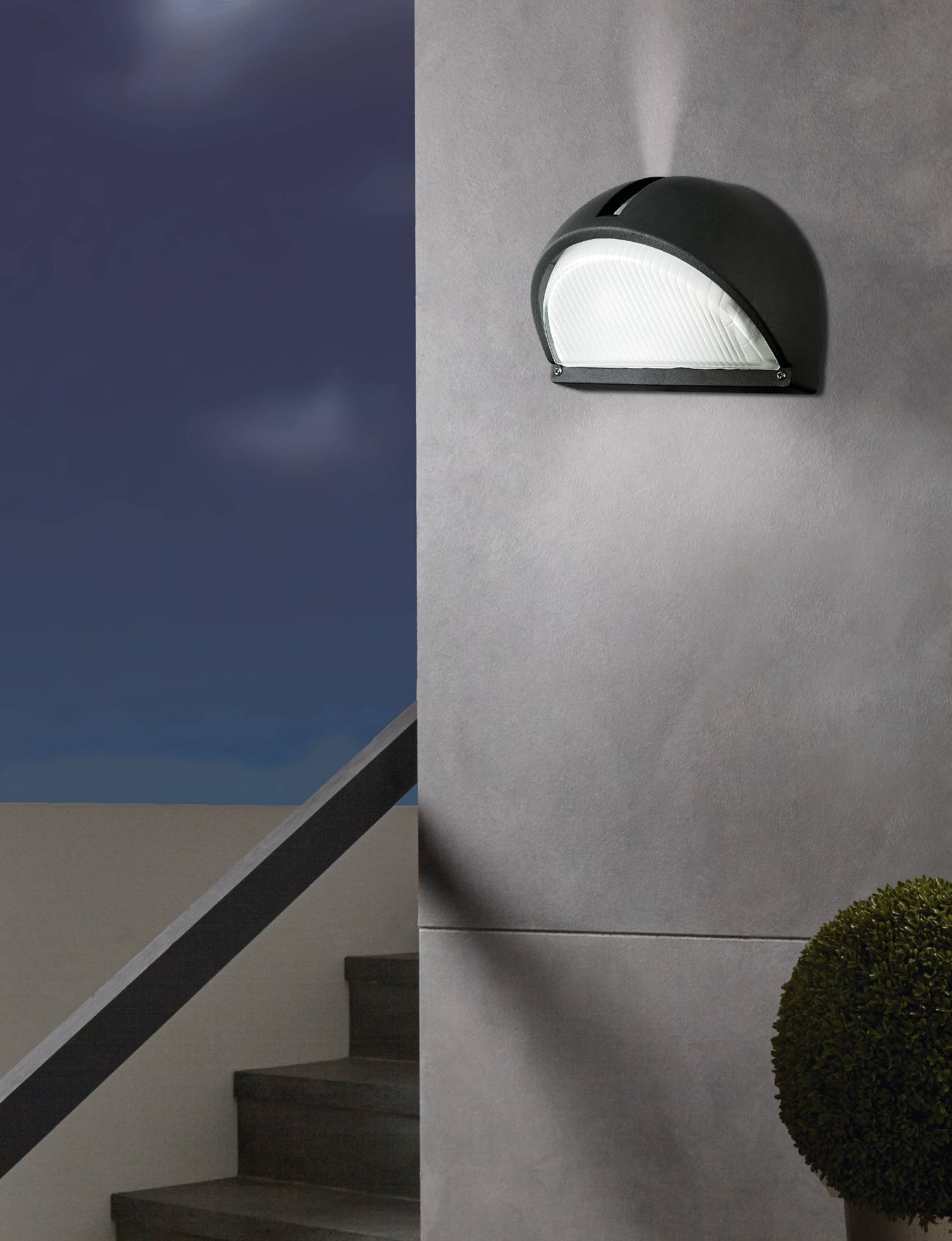EGLO Wandleuchte »Onja Außen-Wandlampe, Außenleuchte aus Aluguss und Glas, E27, IP44« E27 1 Stk. Wand-/Deckenleuchte - L22 x H15,5 x AL12,5 cm - schwarz - 1X40W exkl.