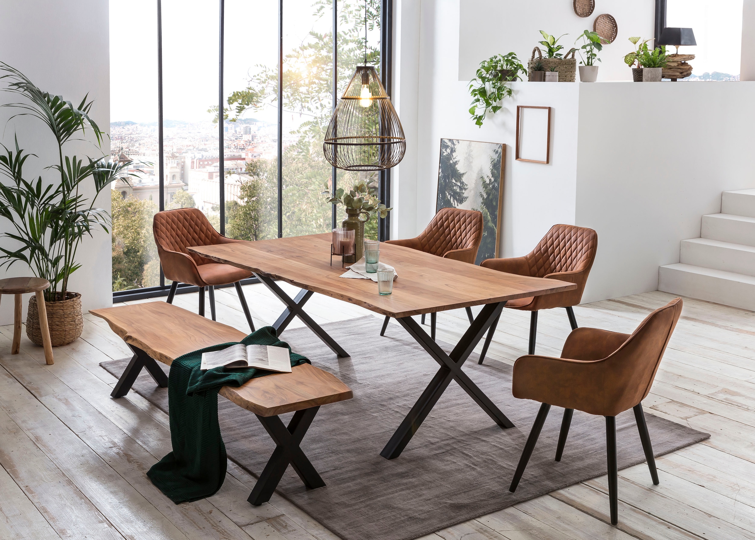 Home affaire Esstisch »Soho« mit echter Baumkante