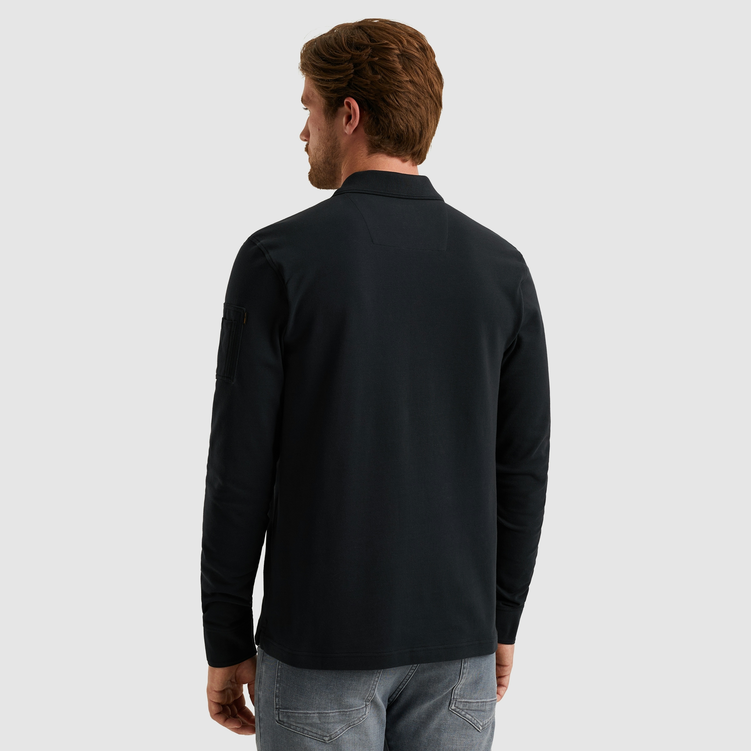 PME LEGEND Langarm-Poloshirt, mit Logo Stickerei