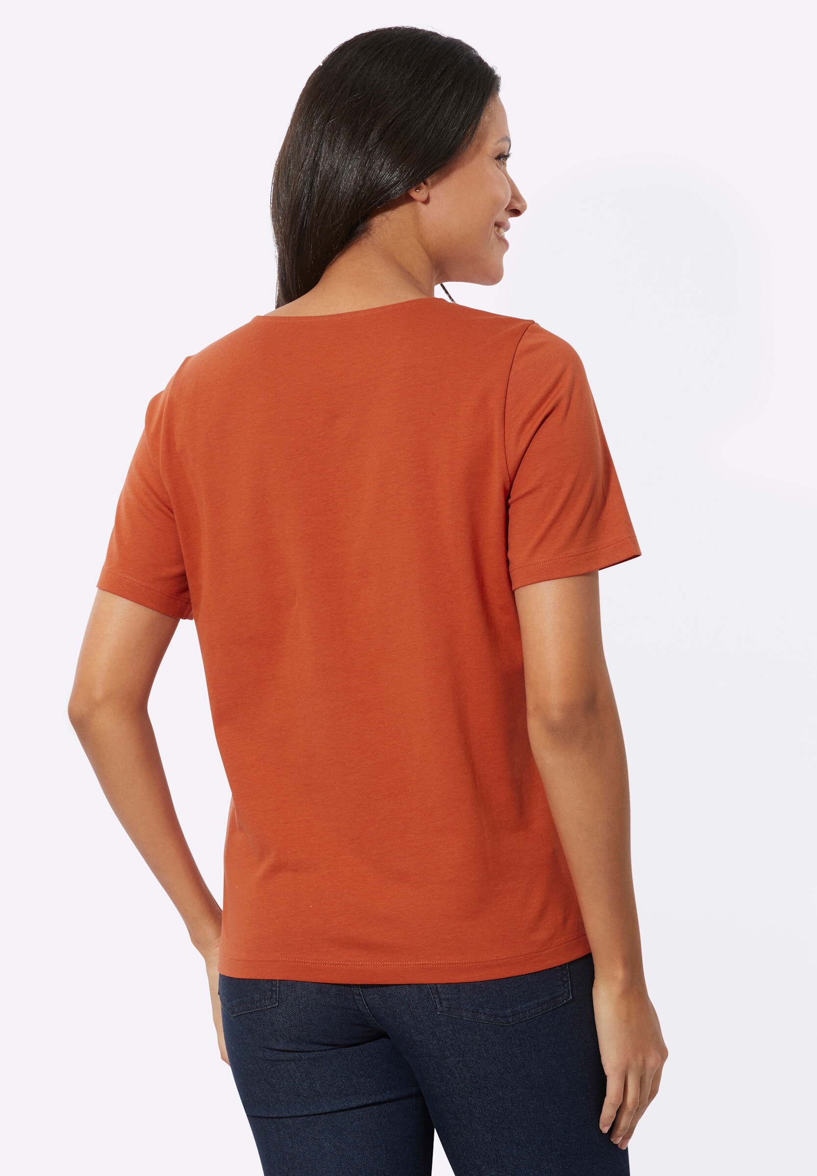 Sieh an! T-Shirt »Kurzarm-Shirt Kurzarmshirt aus reiner Baumwolle«