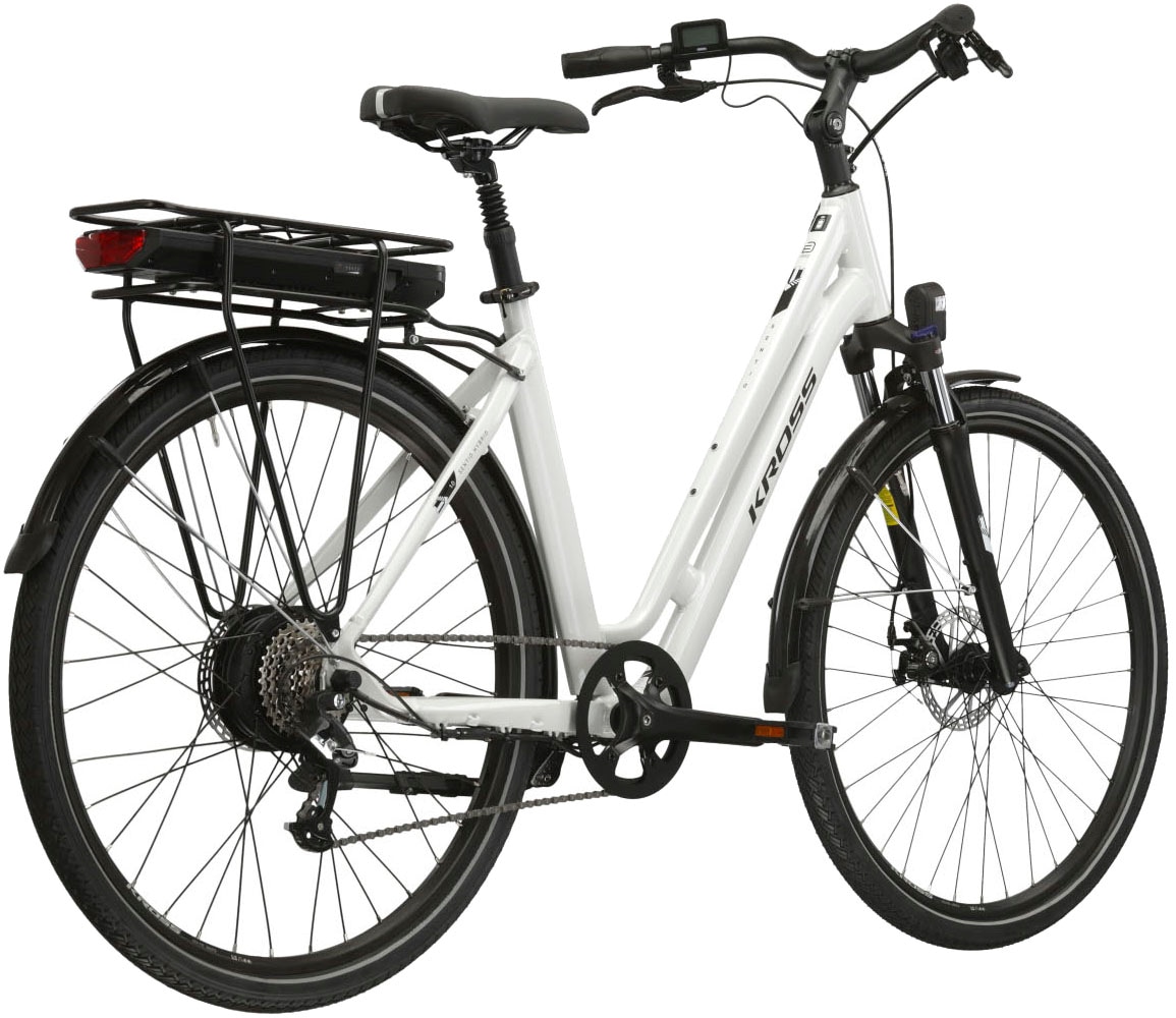 Kross E-Bike »E-Citybike Sentio Hybrid 1.0 28 Zoll weiß«, 8 Gang, microSHIFT, M26S, Heckmotor 250 W, Pedelec, Elektrofahrrad für Damen und Herren