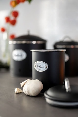 WENKO Vorratsdose »Modell Nero«, (1 tlg.), luftdurchlässige Dose im Retro-Design, ideal für Zwiebeln & Kartoffeln