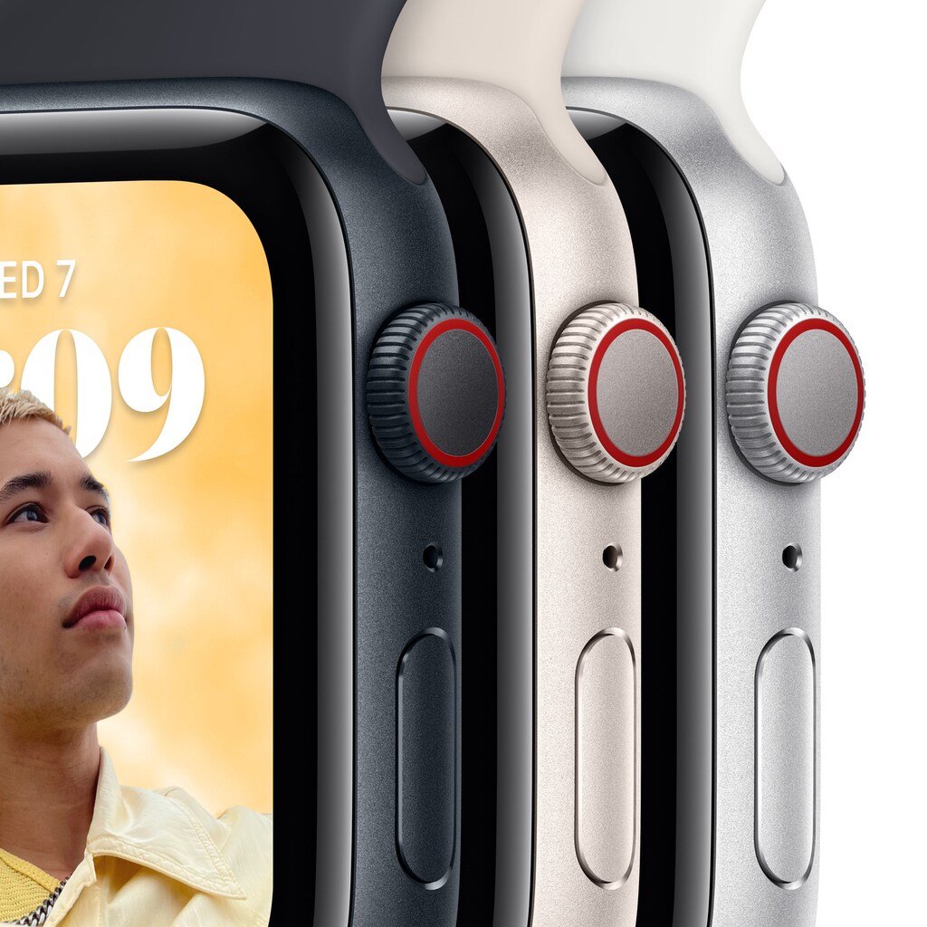 Apple Smartwatch »Apple Watch SE GPS + Cellular, Aluminium, 40 mm mit Sportarmband«