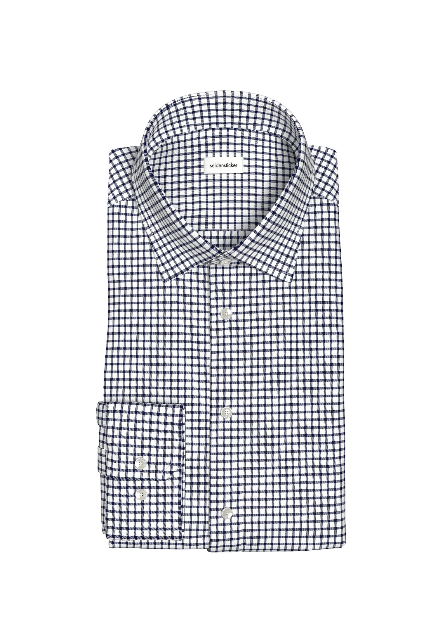 seidensticker Businesshemd »Schwarze Rose«, Shaped 1/1 Covered-Button-Down-Kragen Karo