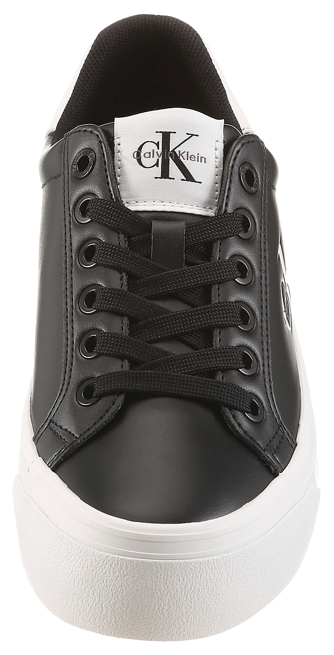 Calvin Klein Plateausneaker »VULC FLATFORM LACEUP LOW LTH«  Schnürschuh, Halbschuh, Freizeitschuh mit seitlichem Logoschriftzug