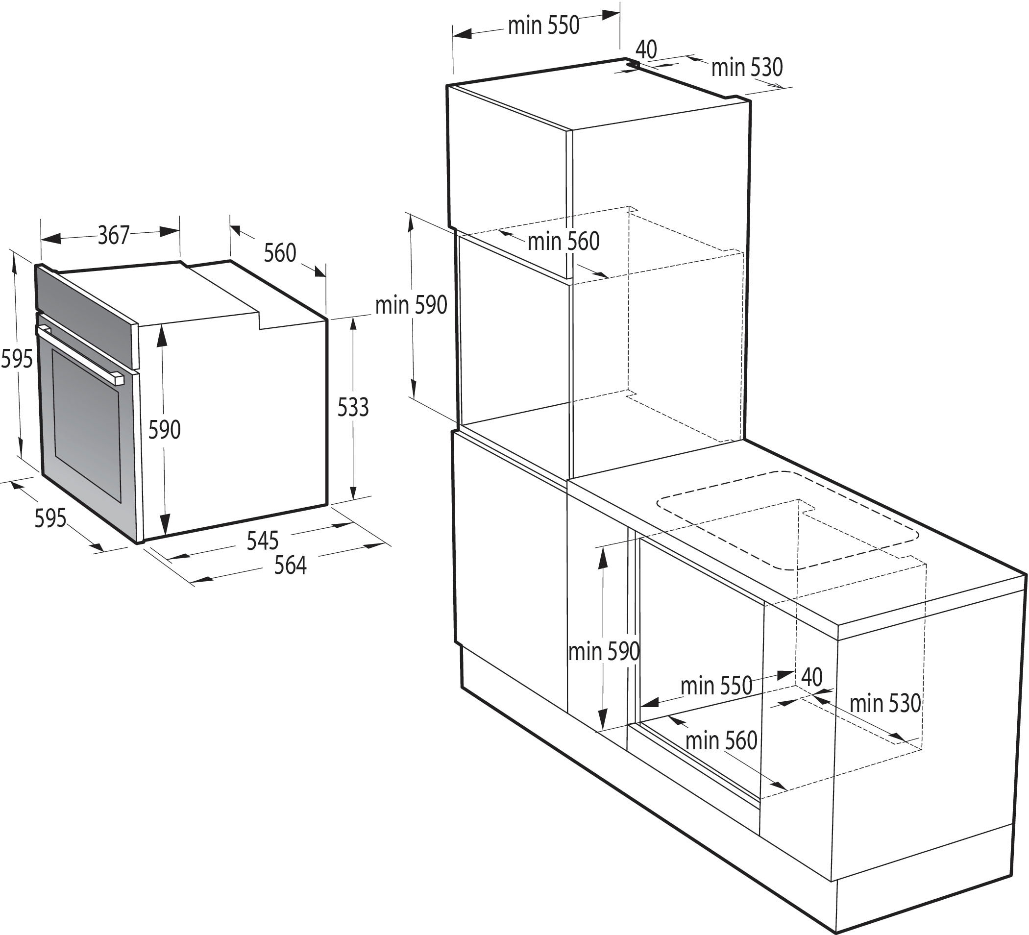 GORENJE Backofen-Set »BOS6737E06X«, mit 1-fach-Teleskopauszug, AirFry-Funktion