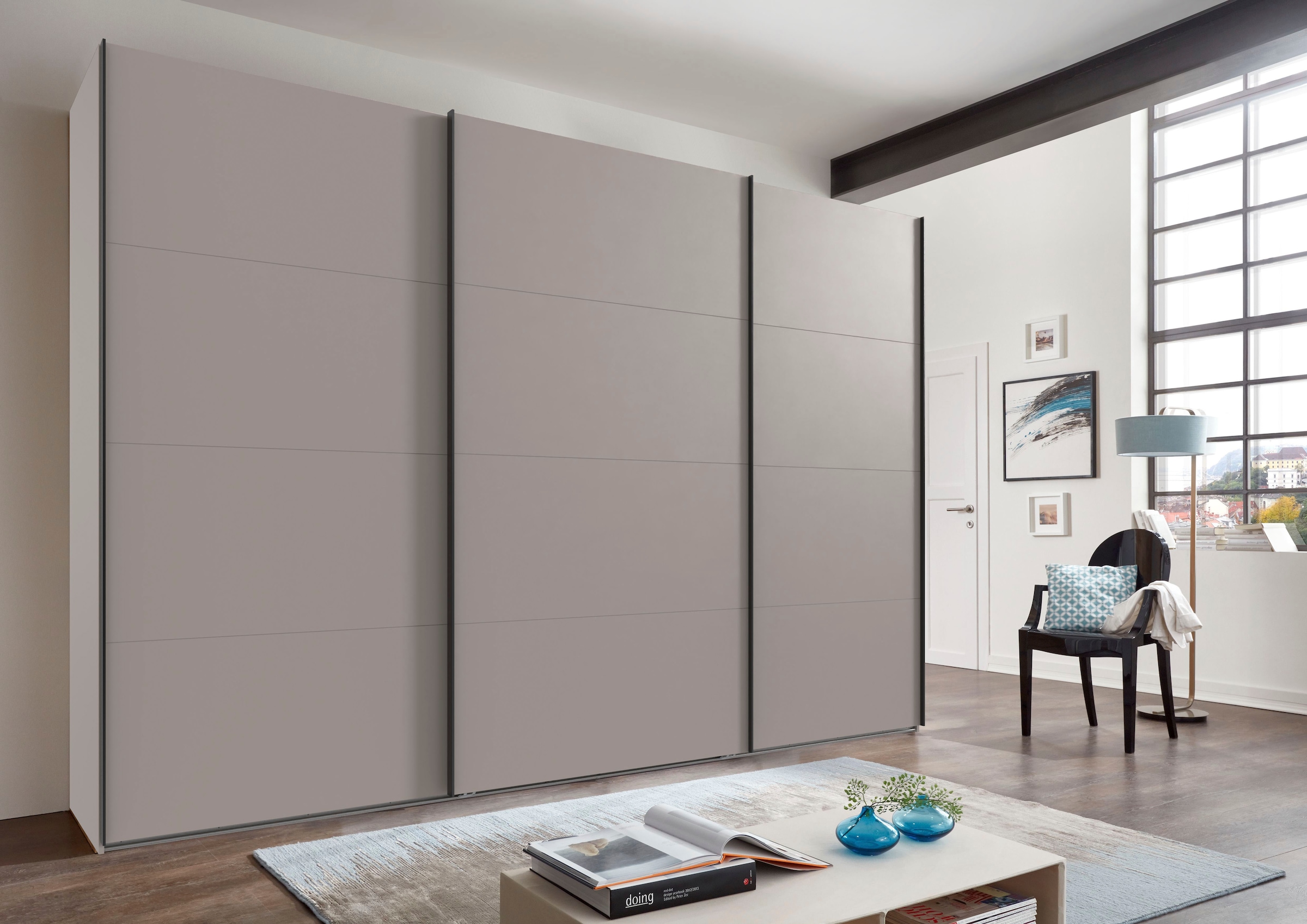 Wimex Kleiderschrank »Mugano, Made in Germany, Lieferung bis in Deine Etage und Stellort«, (wähle Deine Ausstattung: Basic oder Premium!), 3 Schwebetüren, große Größen, mit oder ohne Spiegel, Metallgriffe