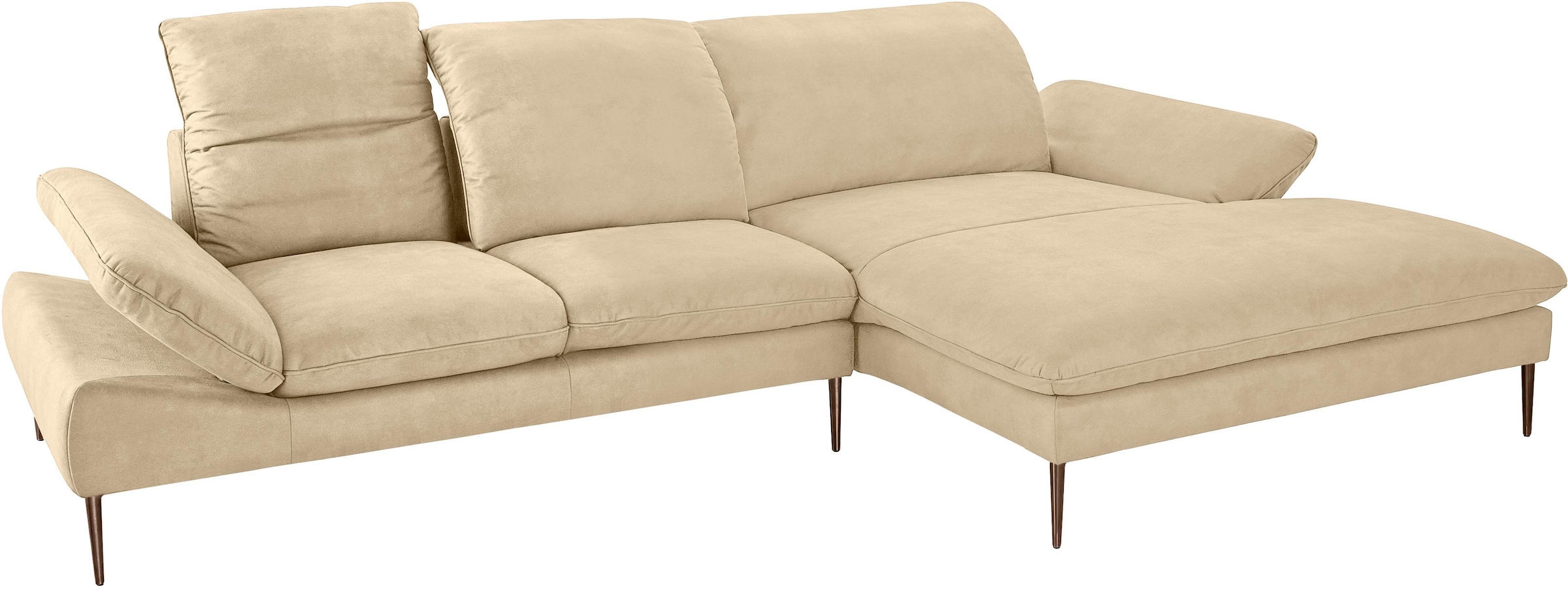 W.SCHILLIG Ecksofa »enjoy&MORE, Designsofa, bequem, elegant und zeitlos, L-Form«, Sitztiefenverstellung, Füße bronze pulverbeschichtet, Breite 340 cm