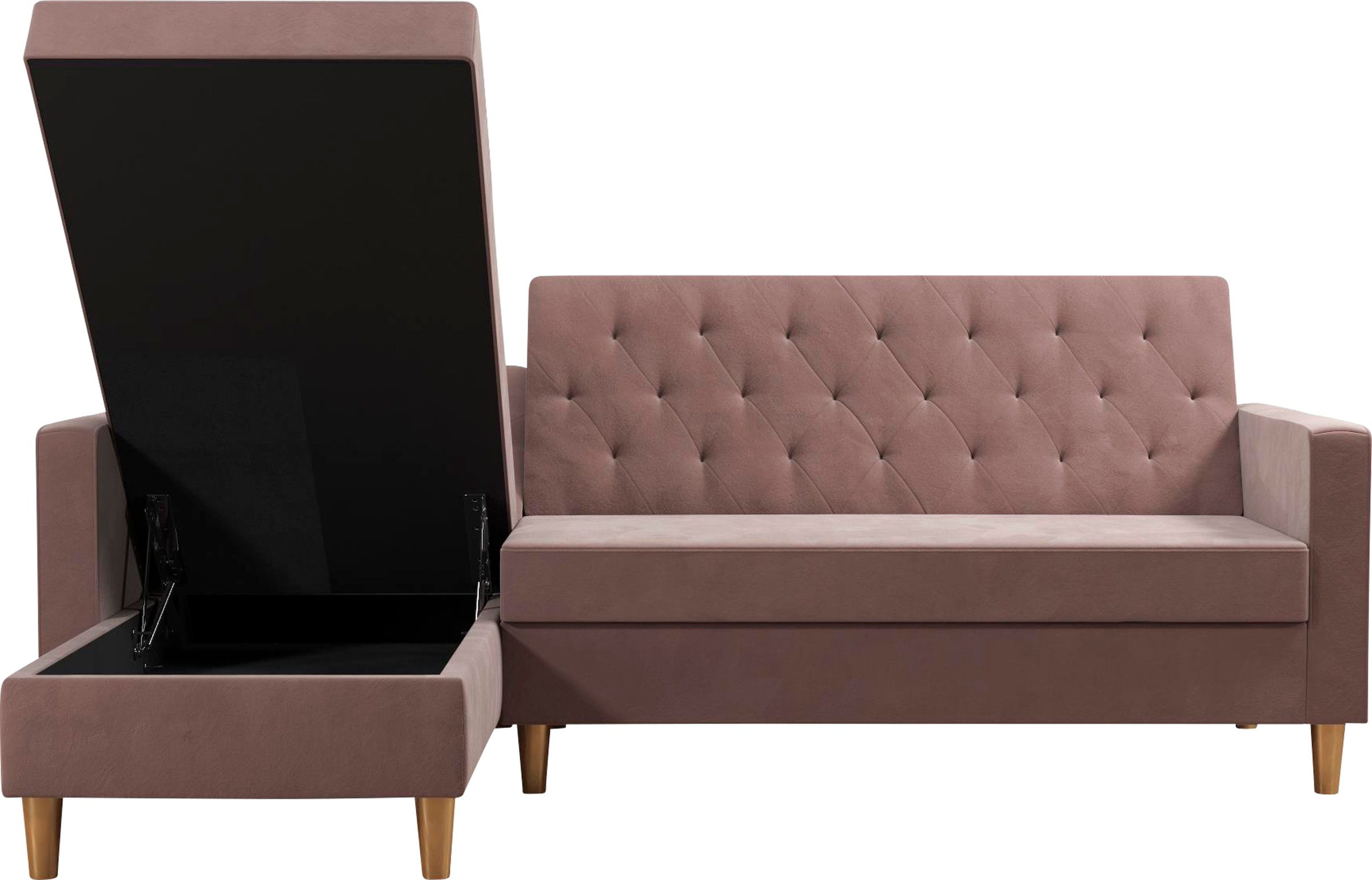 CosmoLiving by Cosmopolitan Ecksofa »Liberty, L-Form,« mit Schlafffunktion, Recamiere beidseitig montierbar, Sitzhöhe 43 cm