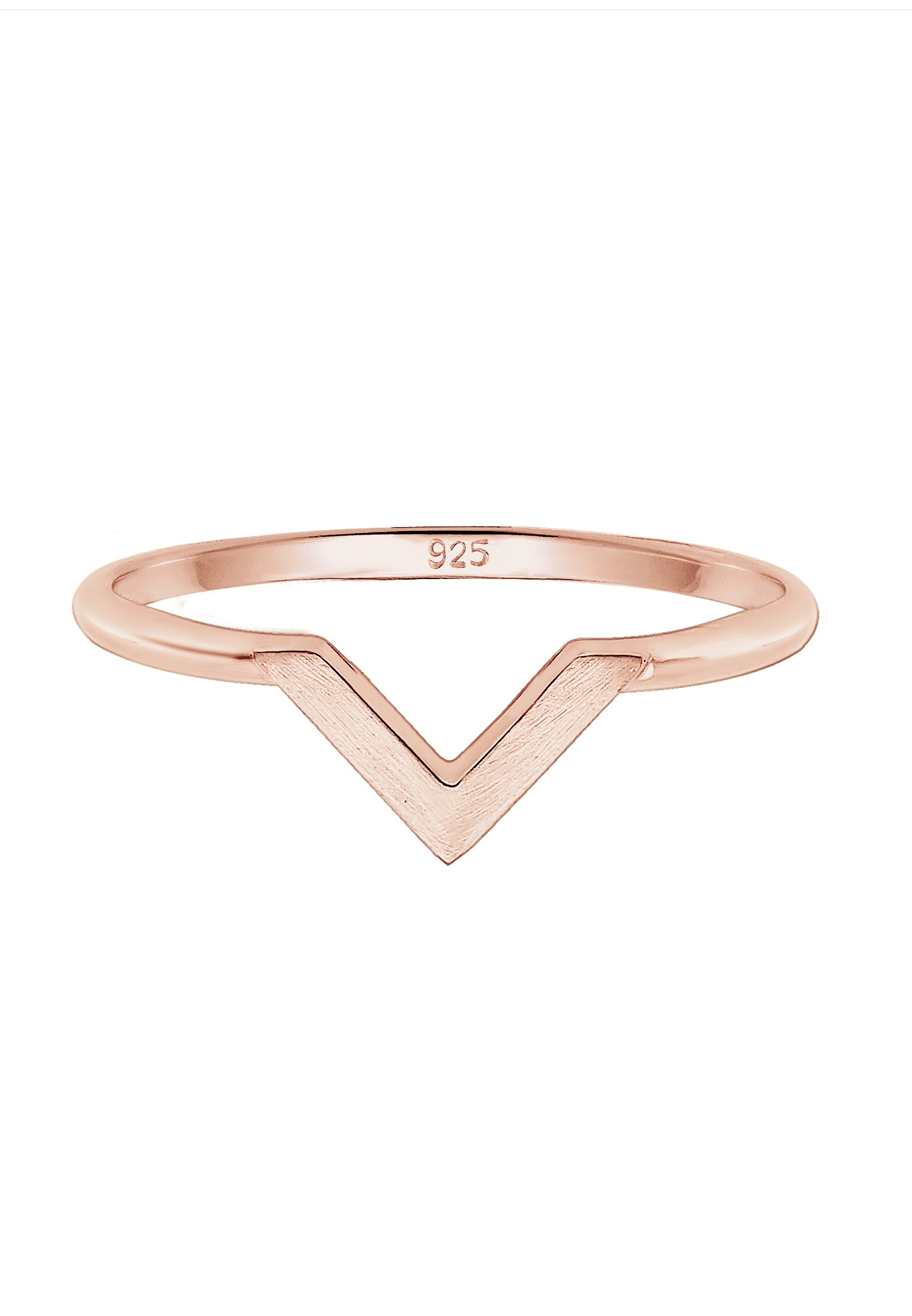 Elli Silberring »Ring V-Form Matt Basic 925 Silber«