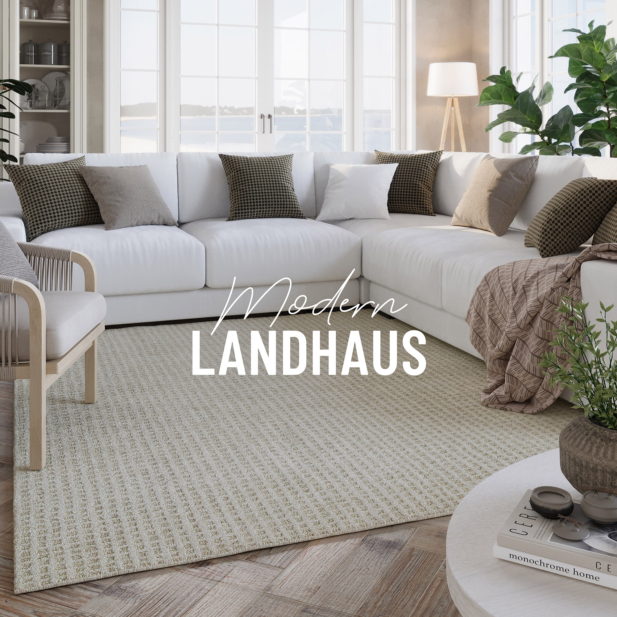 Wecon home Teppich »Hamptons THIRTY«, rechteckig, 17 mm Höhe, Läufer, Kurzflor, Wohnzimmer, Schlafzimmer, elegant, robust, kariert