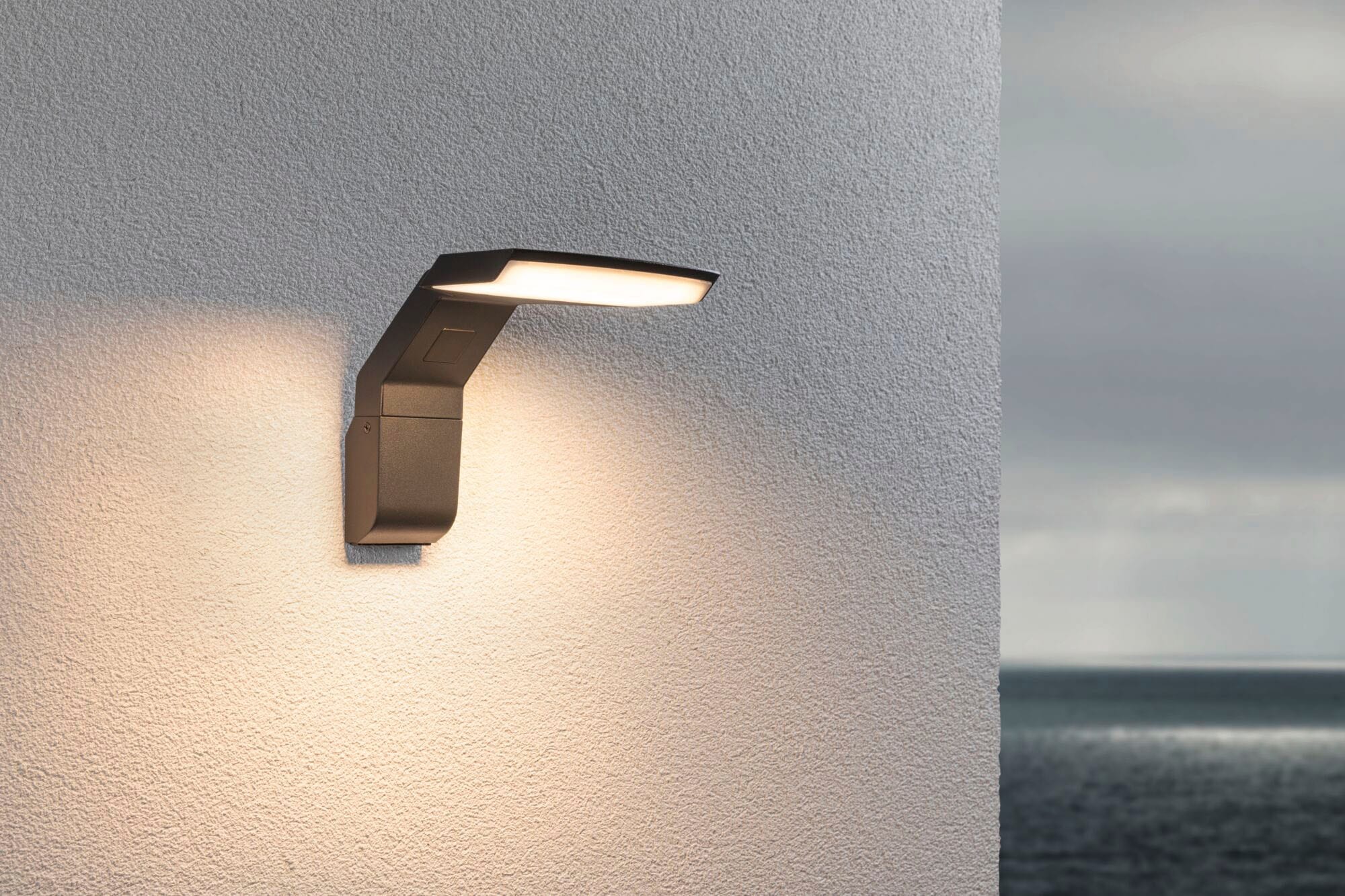 Paulmann LED Außen-Wandleuchte »Zenera 230V 3000K anthrazit«, 1 flammig, seewasserresistent