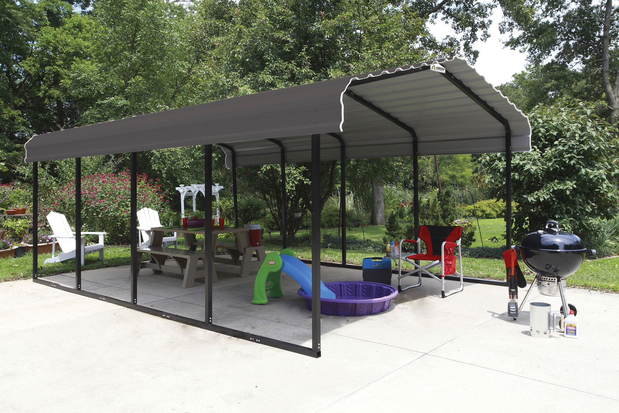 ShelterLogic Einzelcarport »Mailand«, Stahl, 300 cm, Schwarz, aus Stahl, Schneelast bis zu 160 kg/m²
