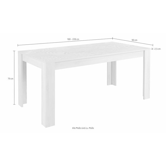 LC Esstisch »Miro«, Breite 180 cm mit oder ohne Ansteckplatten auf Rechnung  kaufen