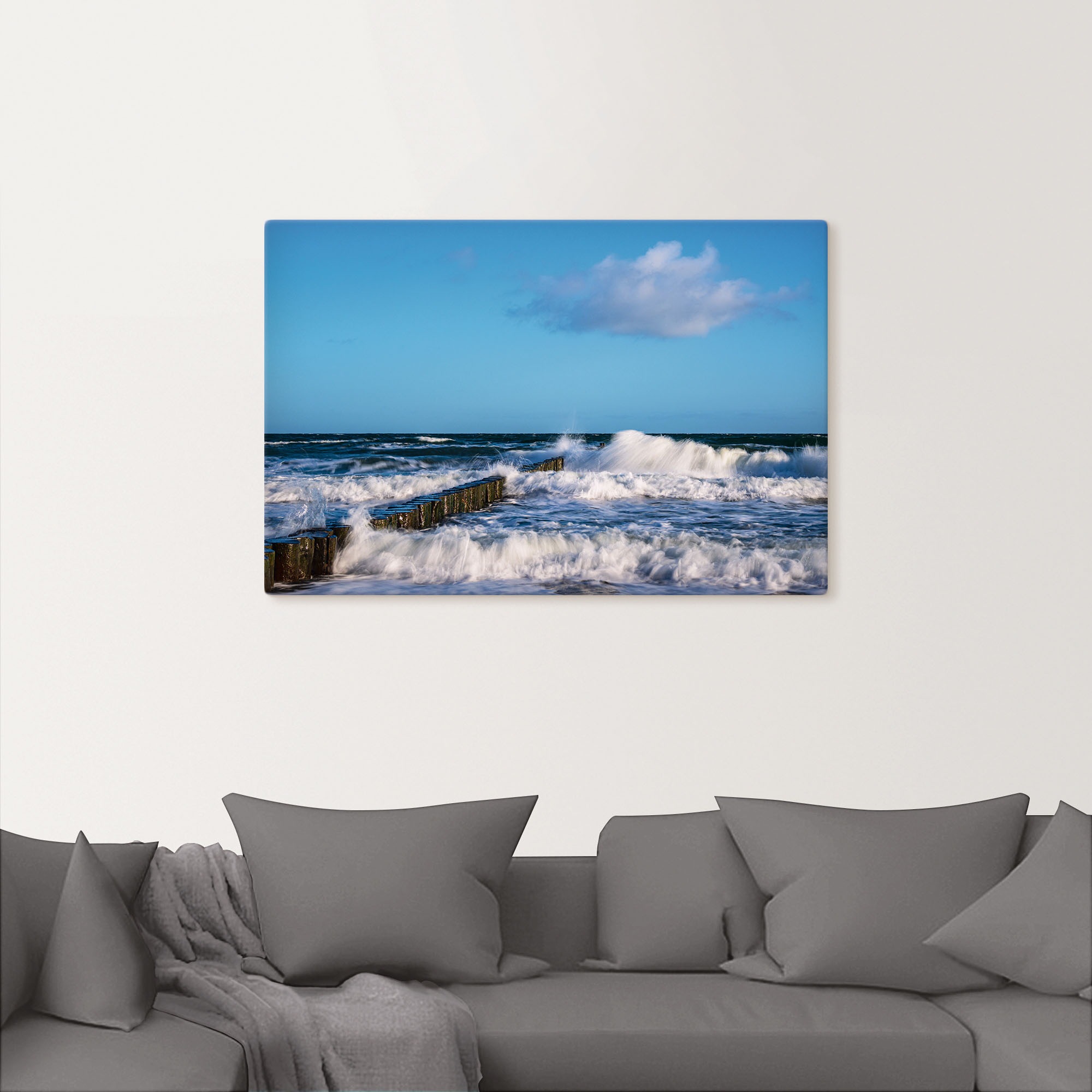 Artland Wandbild »Buhnen an der Küste der Ostsee II«, Meer Bilder, (1 St.), als Alubild, Outdoorbild, Leinwandbild, Poster in verschied. Größen
