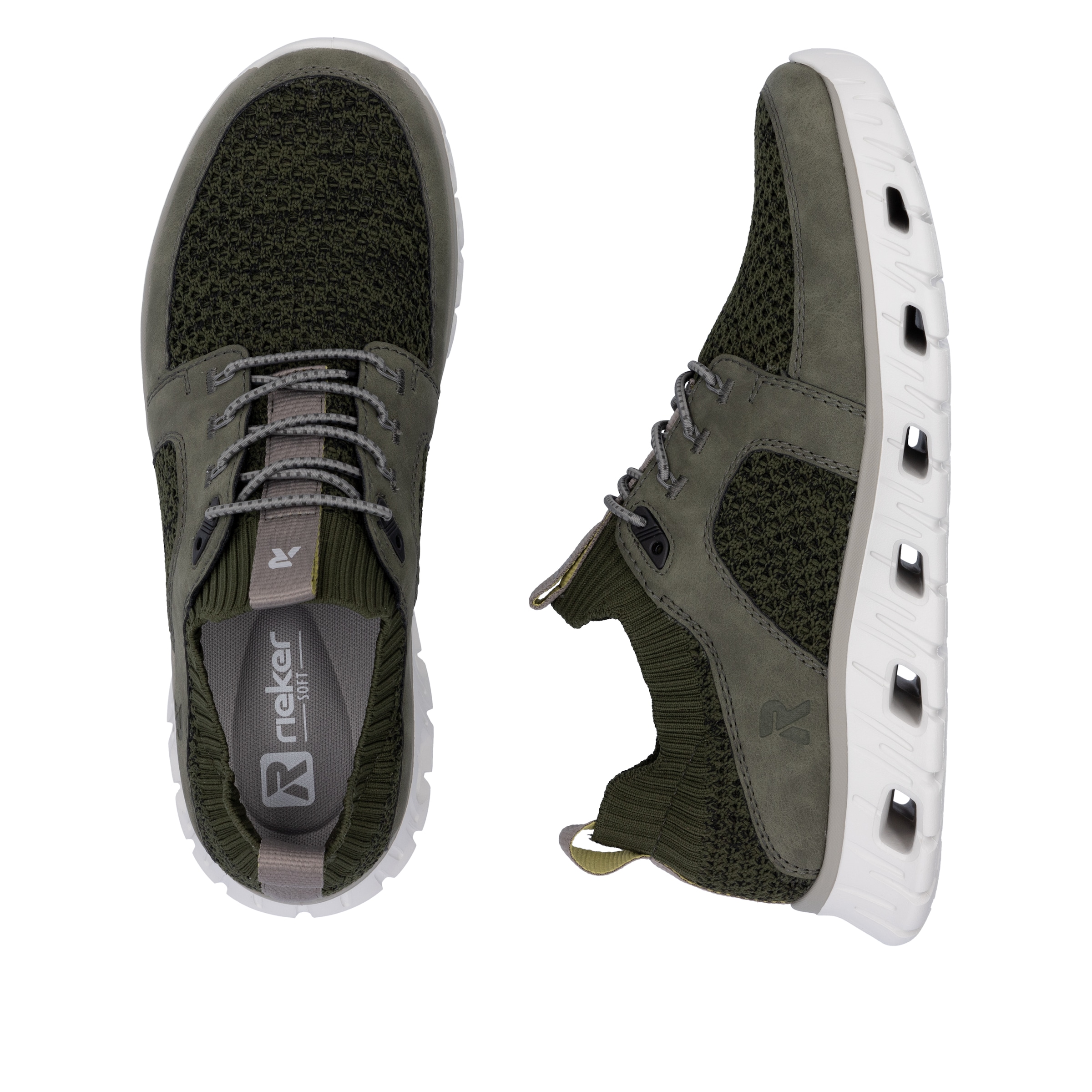 RIEKER Sport Slip-On Sneaker, Halbschuh, Freizeitschuh, Slipper mit modischer Laufsohle