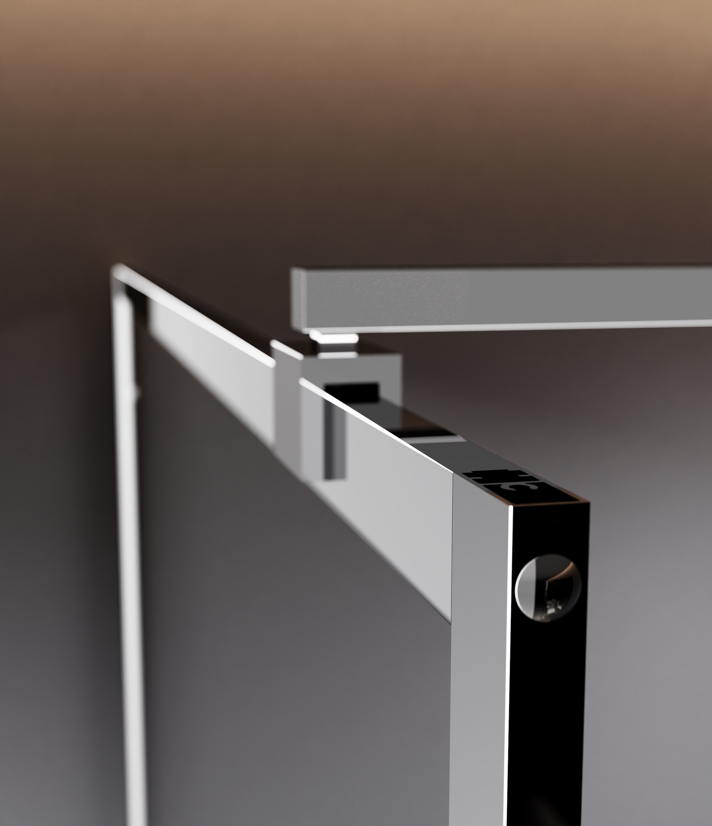 welltime Walk-in-Dusche Dreigeteilte Scheibe in trendigem Blockdesign