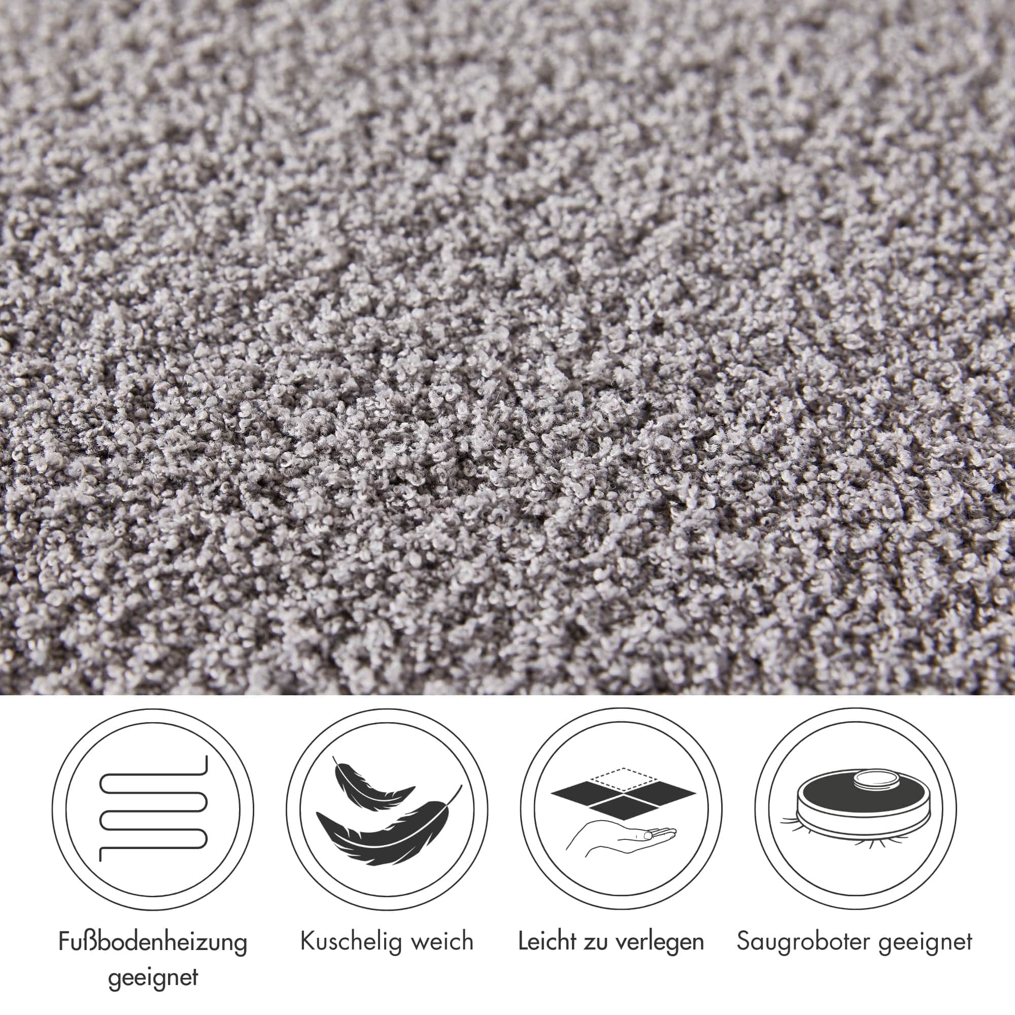 Andiamo Teppichboden »Softness, Velours, Made in Belgium«, rechteckig, 17 mm Höhe, Uni Farben, Breite 400 cm, besonders weich, Wohnzimmer, Schlafzimmer