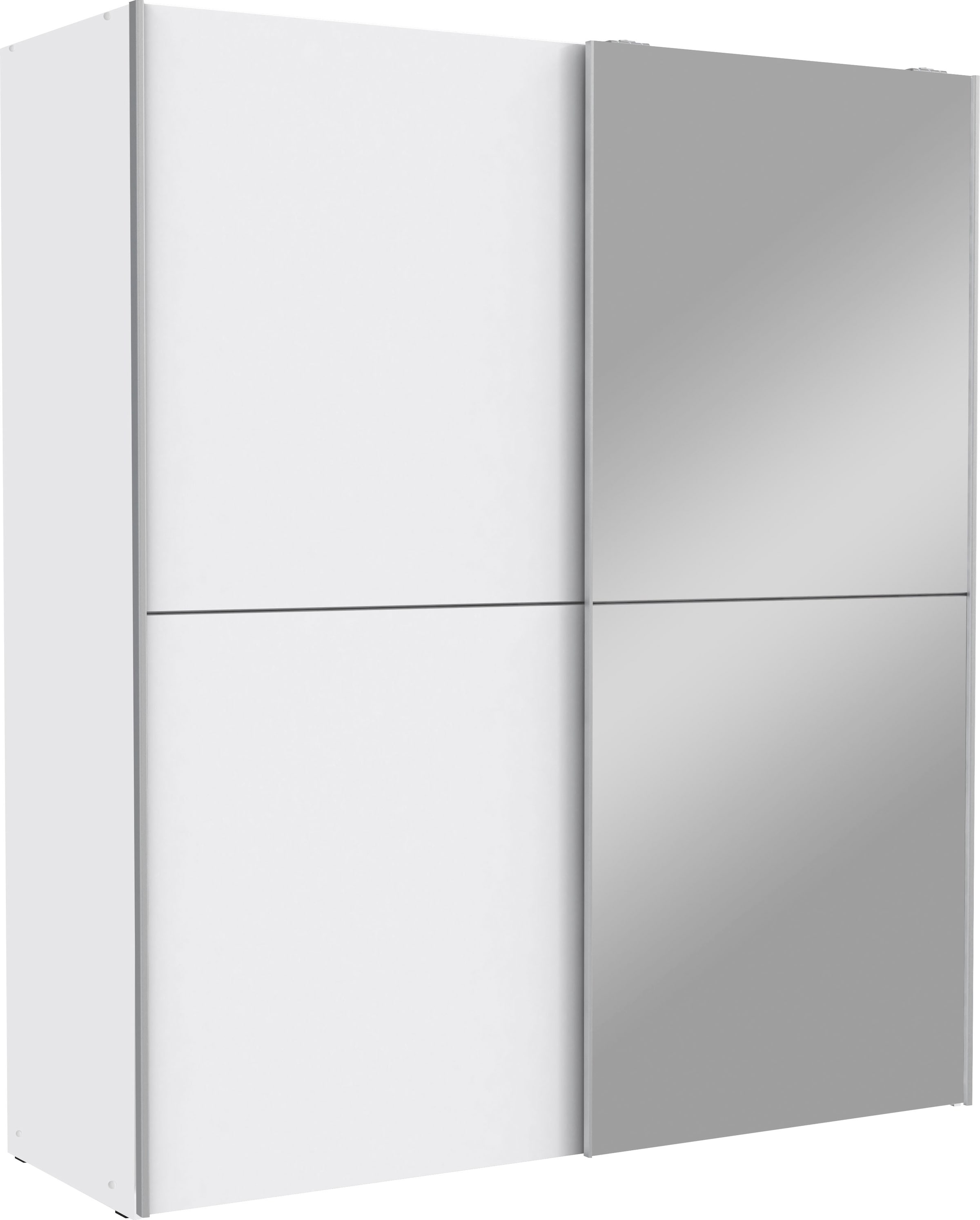 FORTE Schwebetürenschrank »"White Kiss", Made in Europe, ideal für kleine Räume«, mit Spiegel und 2 Schiebetüren