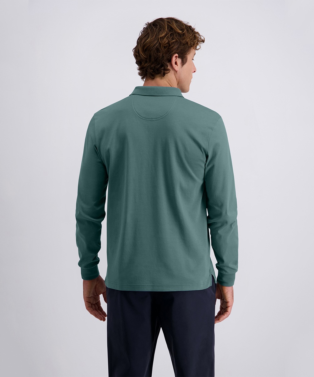 Pierre Cardin Langarm-Poloshirt, Brusttasche mit Marken- Applikation