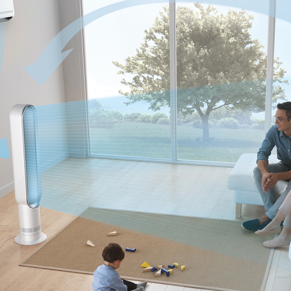 DYSON Turmventilator »AM07, mit Drehbewegung und Kippfunktion« angenehmer starker Luftstrom, Timerfunktion