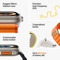 Apple Smartwatch »Ultra, GPS + Cellular, Titan, 49 mm mit Alpinarmband, S«, (Watch OS)