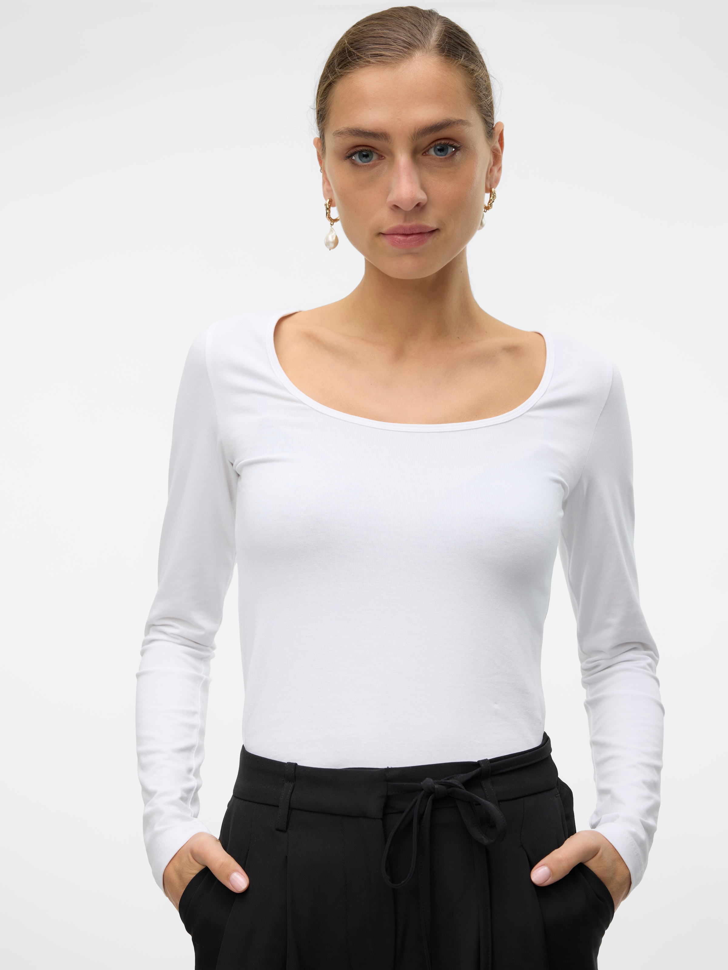 Vero Moda Langarmshirt »VMLULU LS U-NECK TOP JRS GA NOOS«